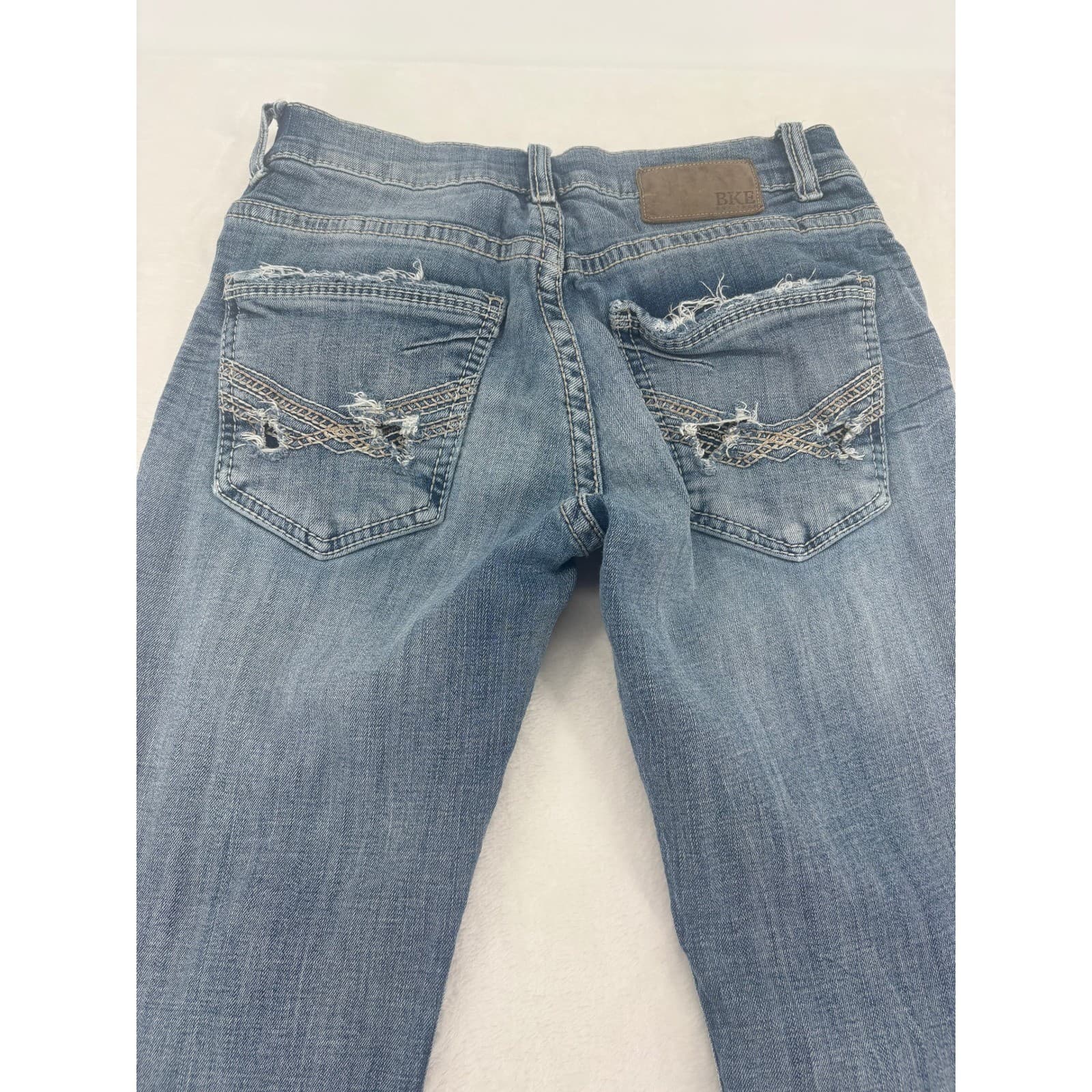 BKE Aiden Jeans Mens 29x30 Straight Blue Distressed Denim Pants - Thumbnail 9