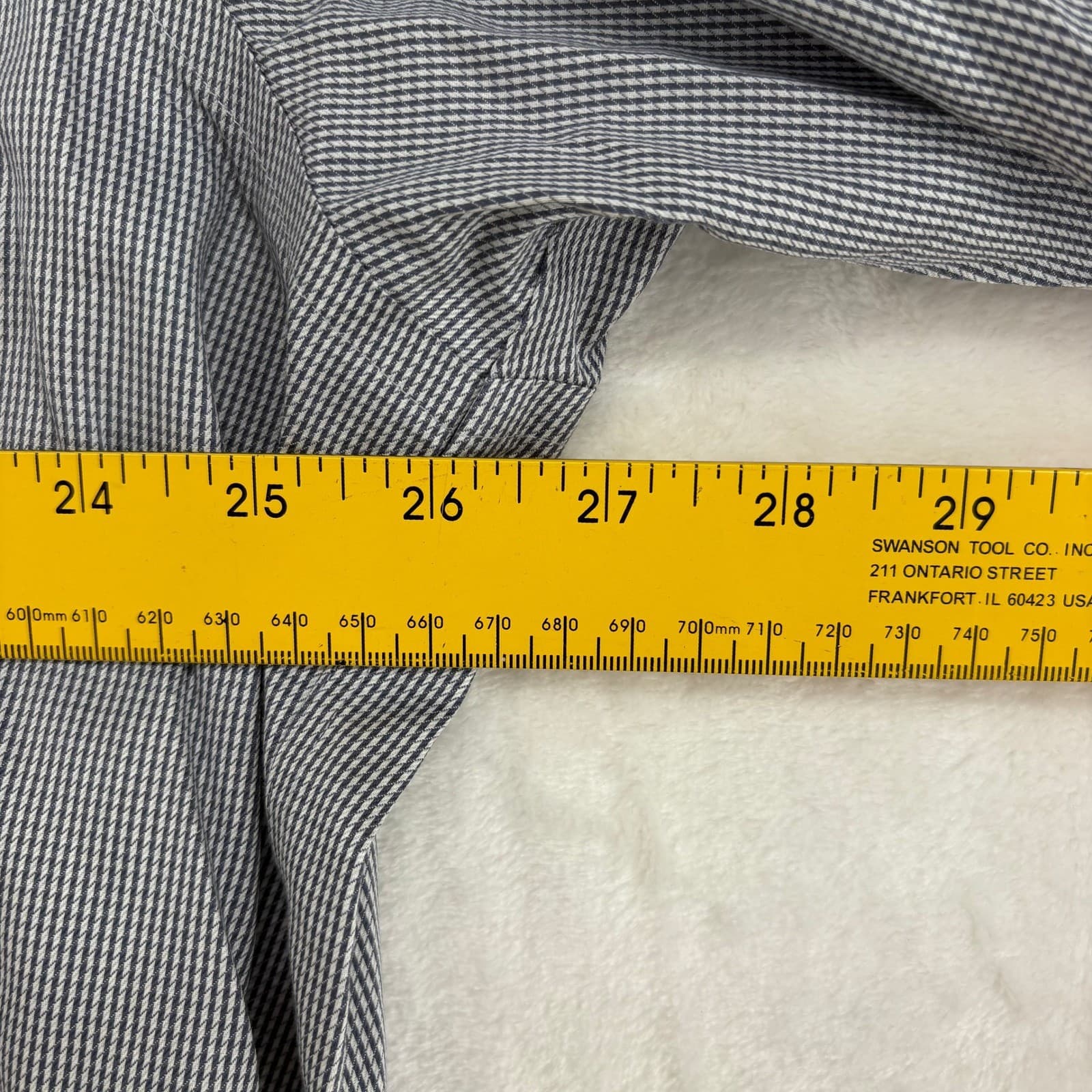 Charles Tyrwhitt Dress Shirt Mens 19/37 Dress Shirt Blue Micro Check Non-Iron - Thumbnail 4