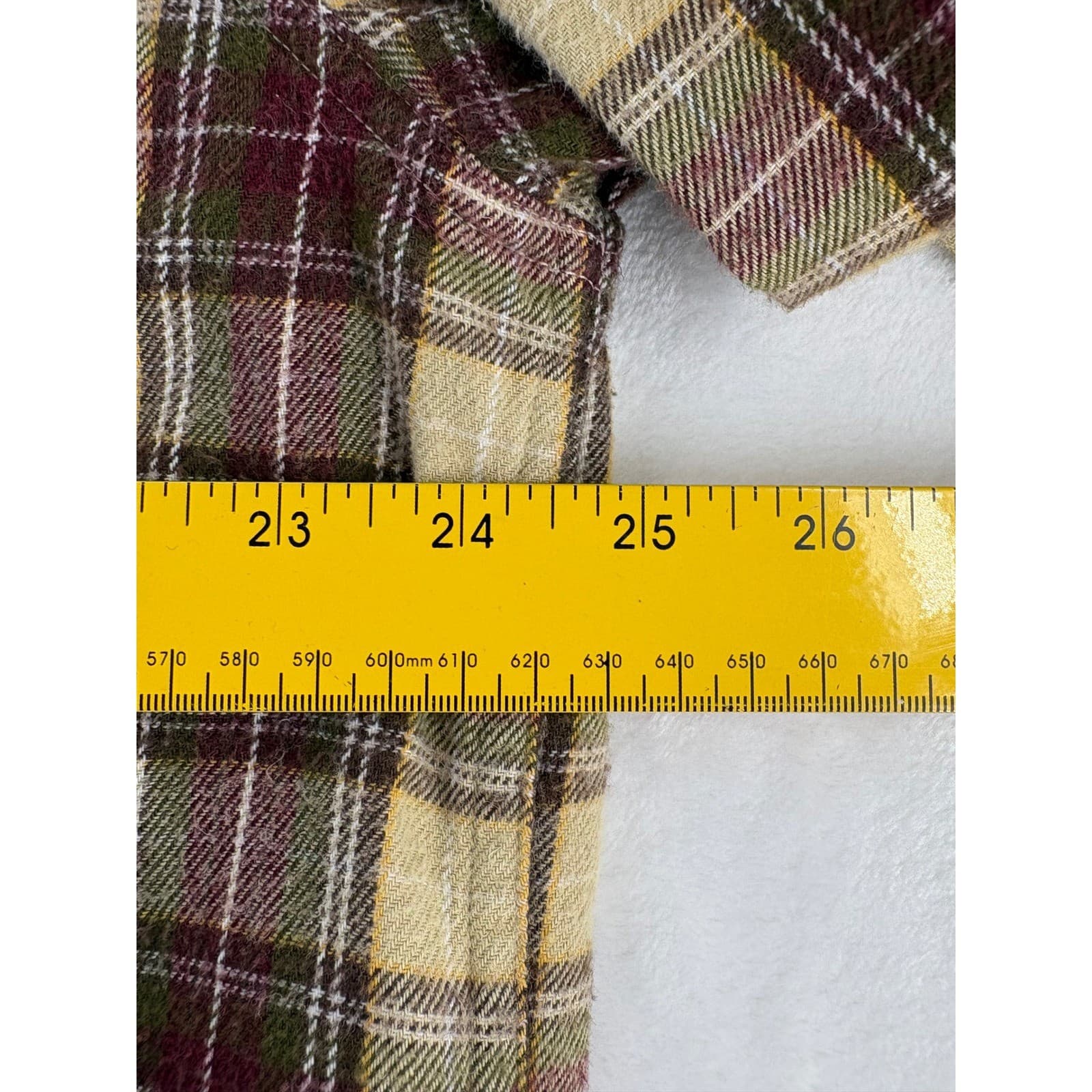 L.L. Bean Flannel Mens XL Regular Shirt Burgundy Plaid Cotton Button Down LS - Thumbnail 3