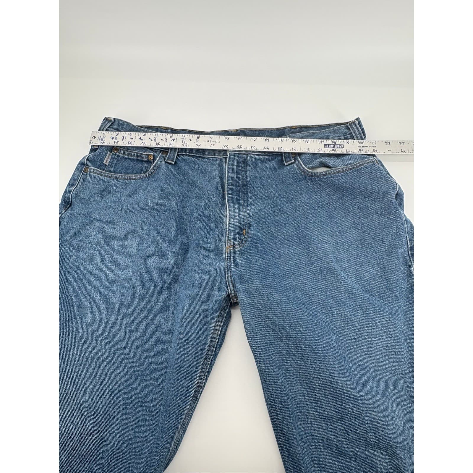 Carhartt Relaxed Fit Jeans Mens 42x30 Blue Denim Workwear Pants Casual - Thumbnail 5