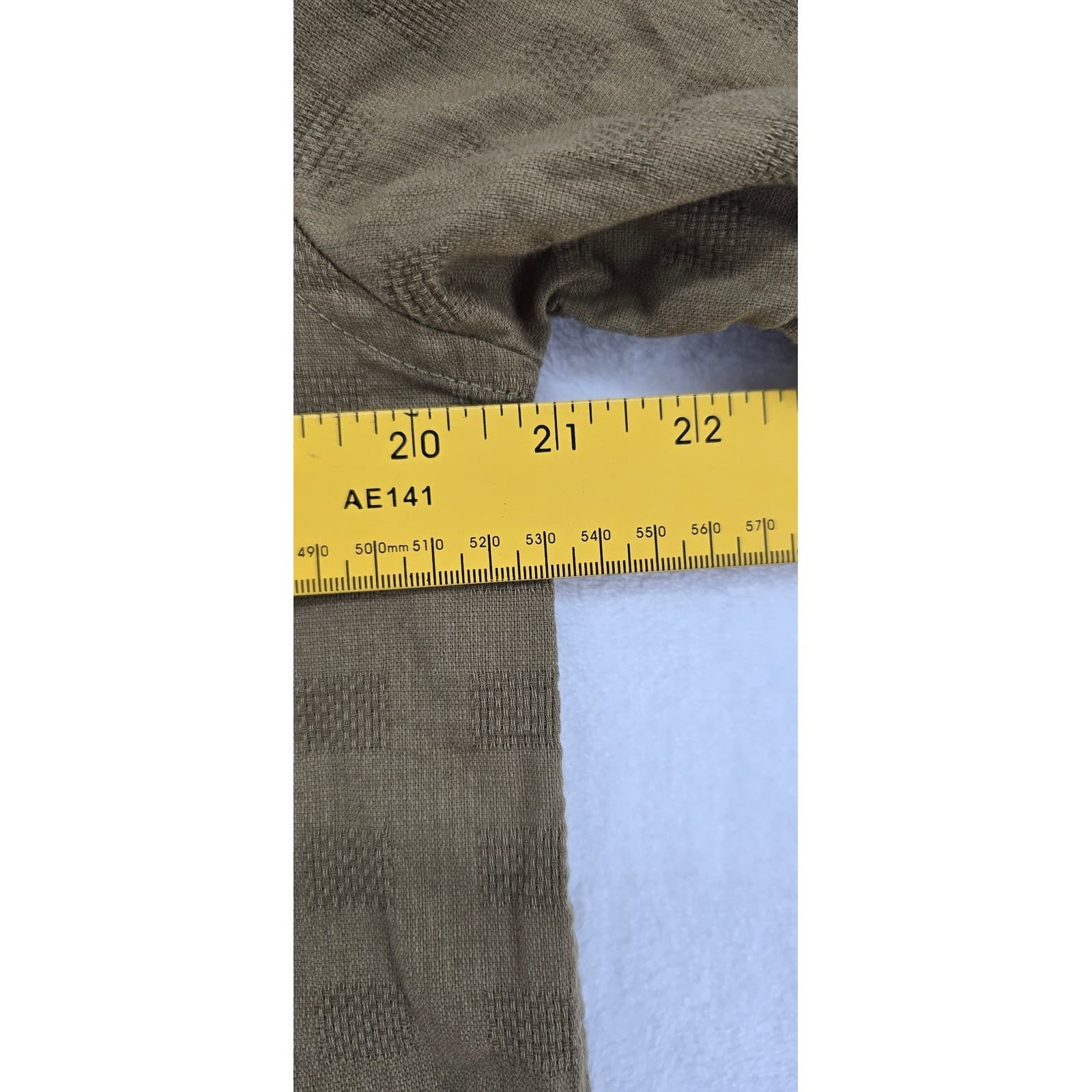 Mutual Weave Shirt Womens S Button Down Brown Short Sleeve Cotton Textured Camp - Thumbnail 6