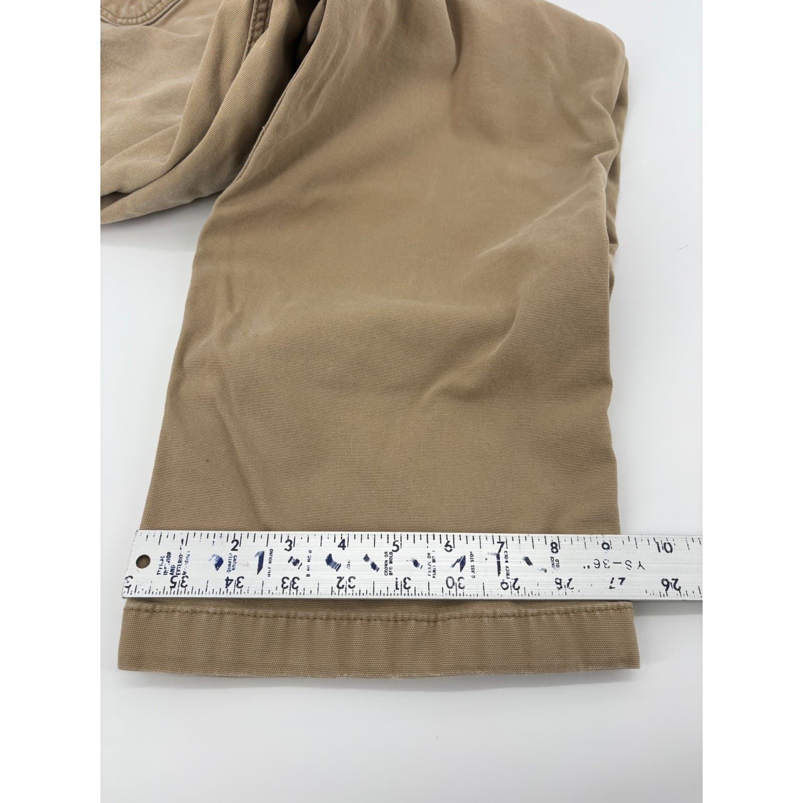Carhartt Mens Relaxed Fit Canvas Work Pants Size 42x30 Tan Carpenter - Thumbnail 9