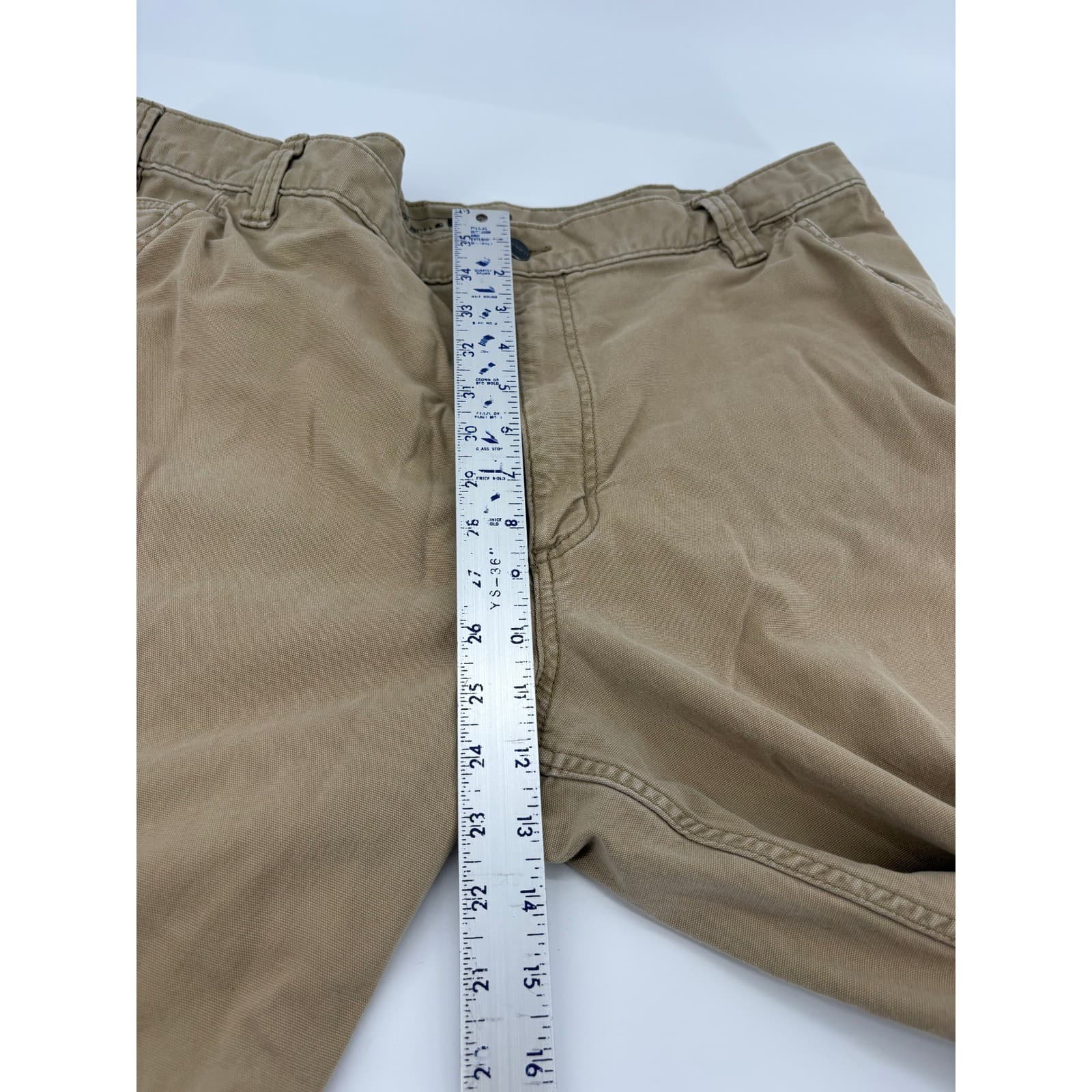 Carhartt Mens Relaxed Fit Canvas Work Pants Size 42x30 Tan Carpenter - Thumbnail 7