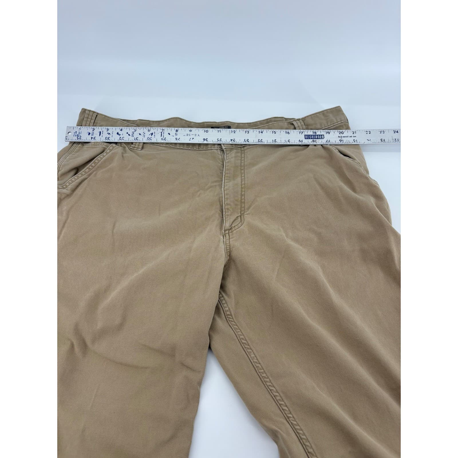 Carhartt Mens Relaxed Fit Canvas Work Pants Size 42x30 Tan Carpenter - Thumbnail 6