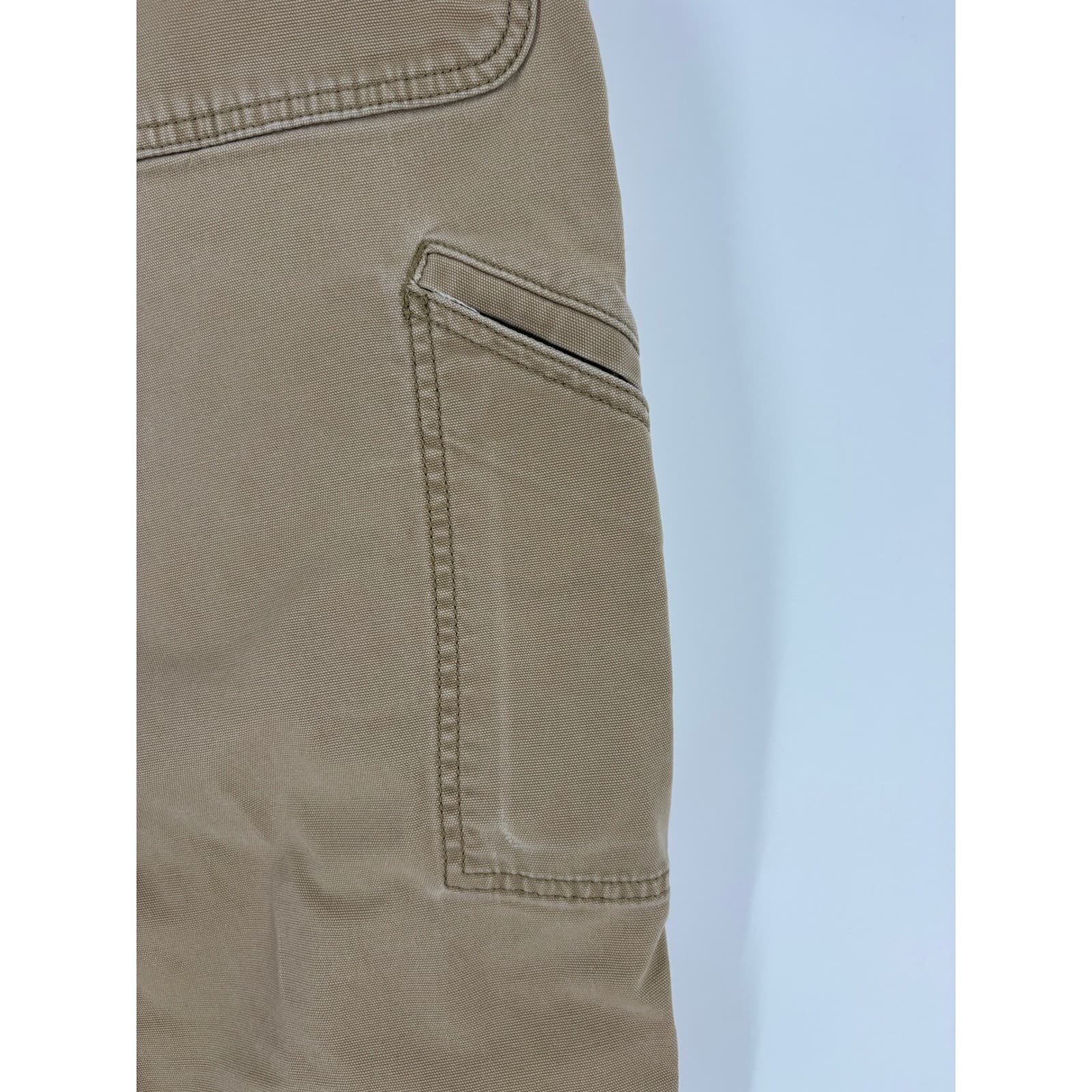 Carhartt Mens Relaxed Fit Canvas Work Pants Size 42x30 Tan Carpenter - Thumbnail 4