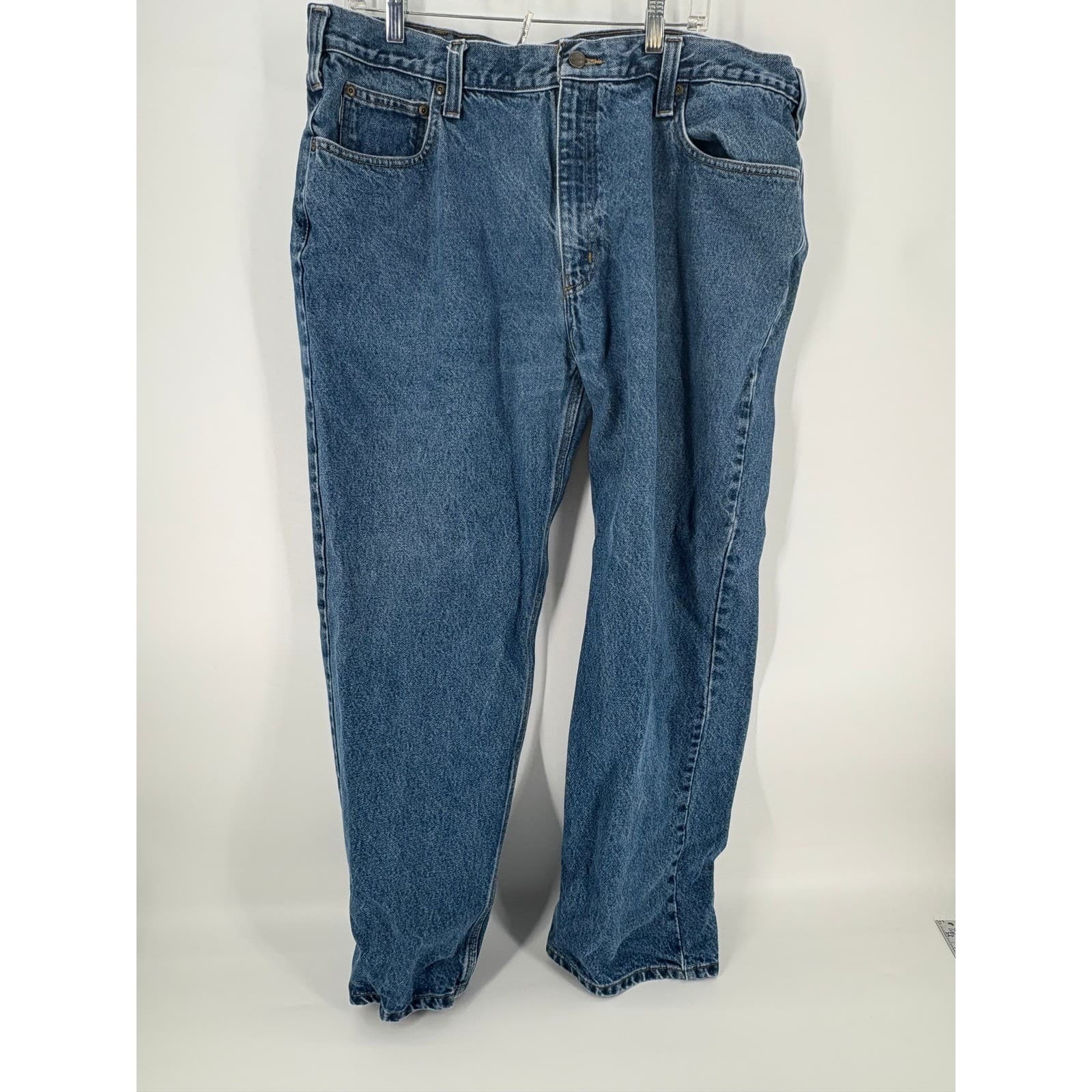 Carhartt Relaxed Fit Jeans Mens 42x30 Blue Denim Workwear Pants Casual - Thumbnail 2