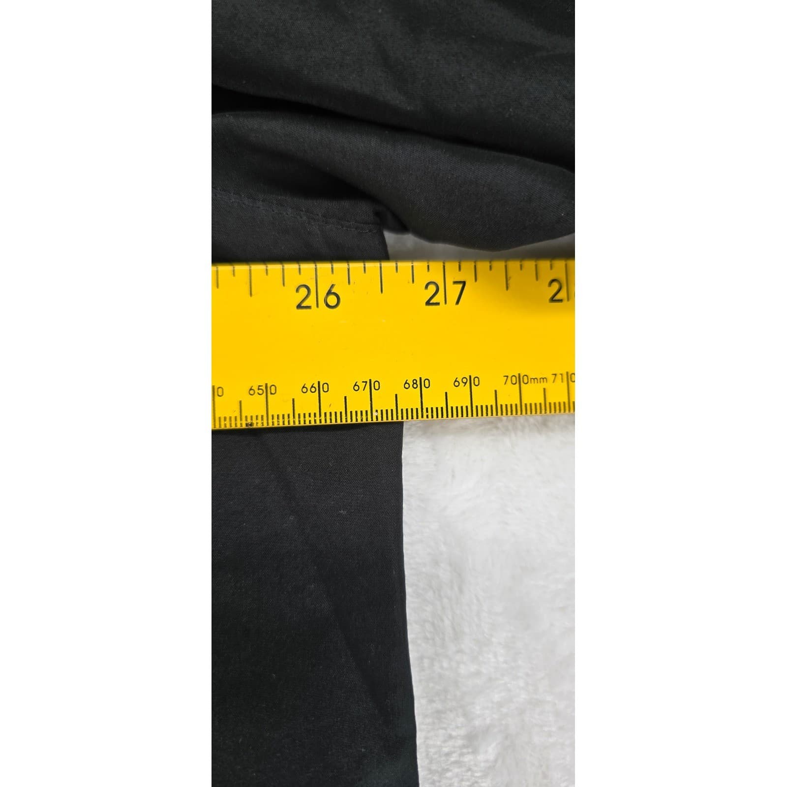 Old Navy Button Down Womens XL Petite Shirt Black Utility Roll Tab Sleeve Pocket - Thumbnail 3