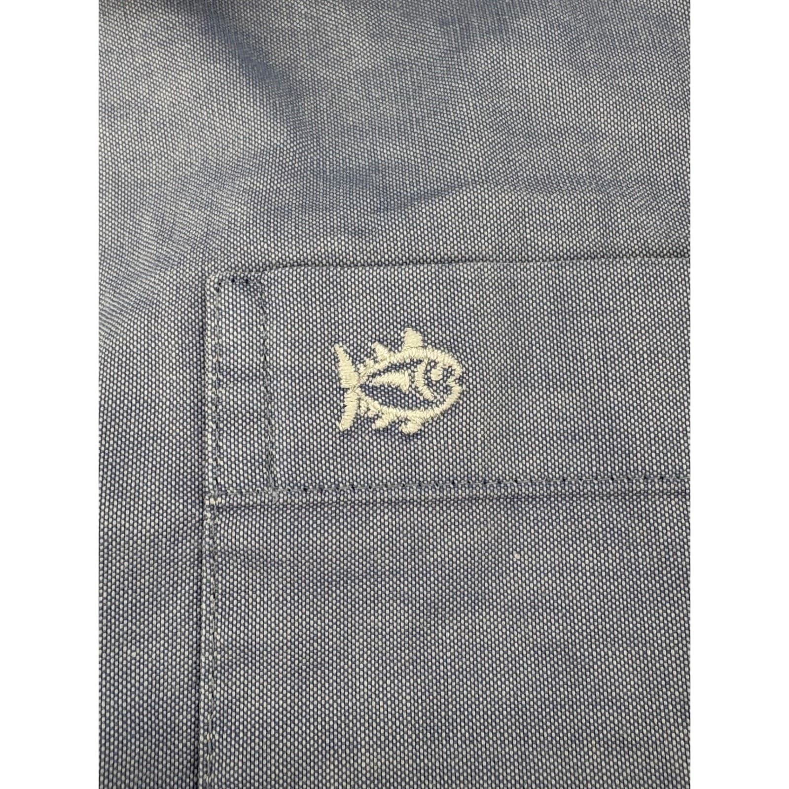 Southern Tide Button Down Shirt Men XL Blue Long Sleeve Pocket Fish Logo - Thumbnail 7