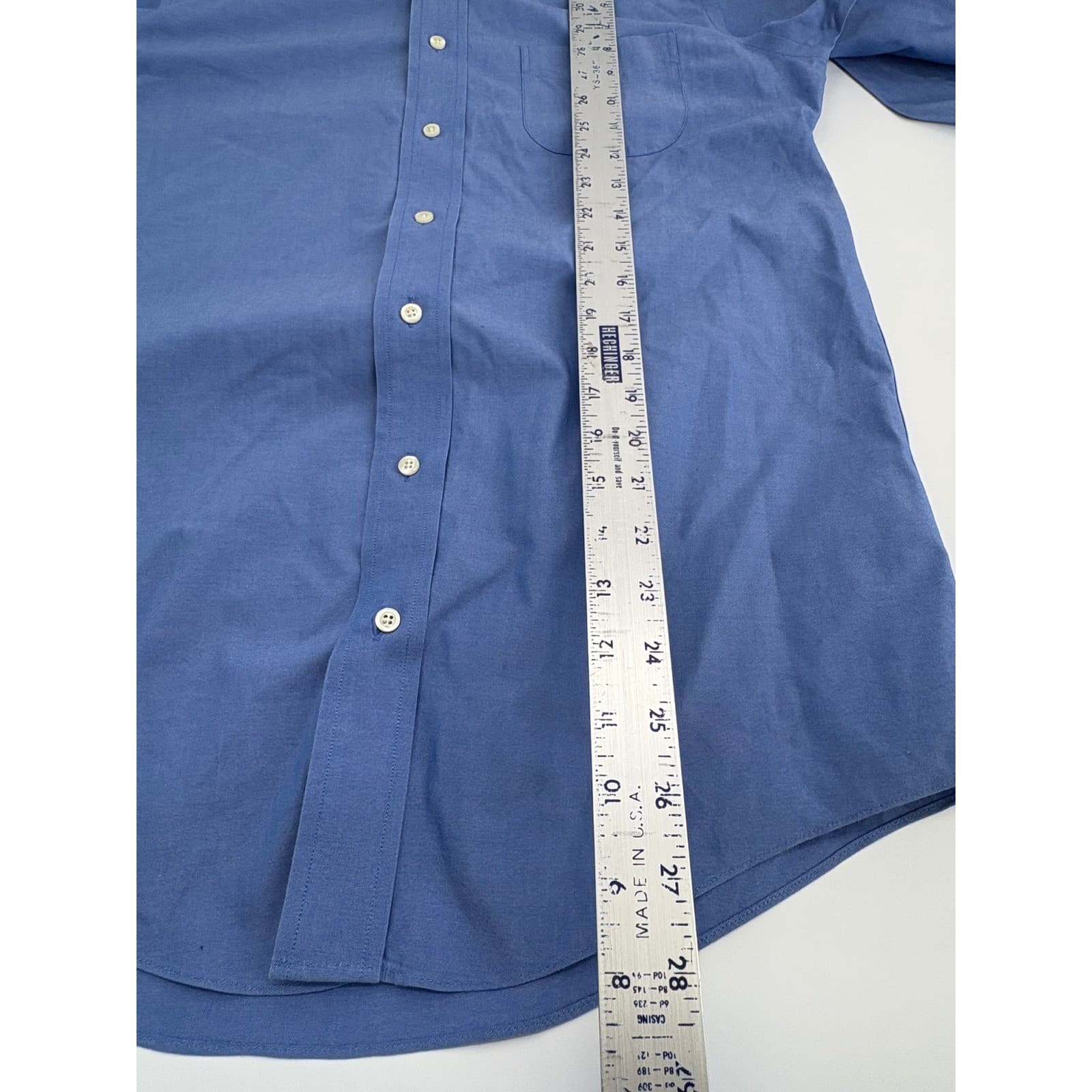 Brooks Brothers 346 Mens Long Sleeve Button Down Shirt Size 20 Blue Cotton - Thumbnail 6