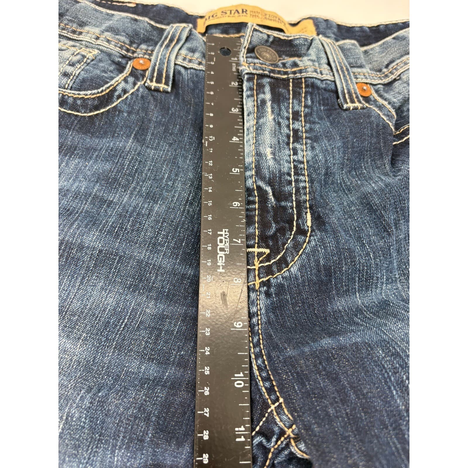 BIG STAR Pioneer Regular Boot Cut Women Blue Denim Jeans Distressed Size 27 - Thumbnail 6