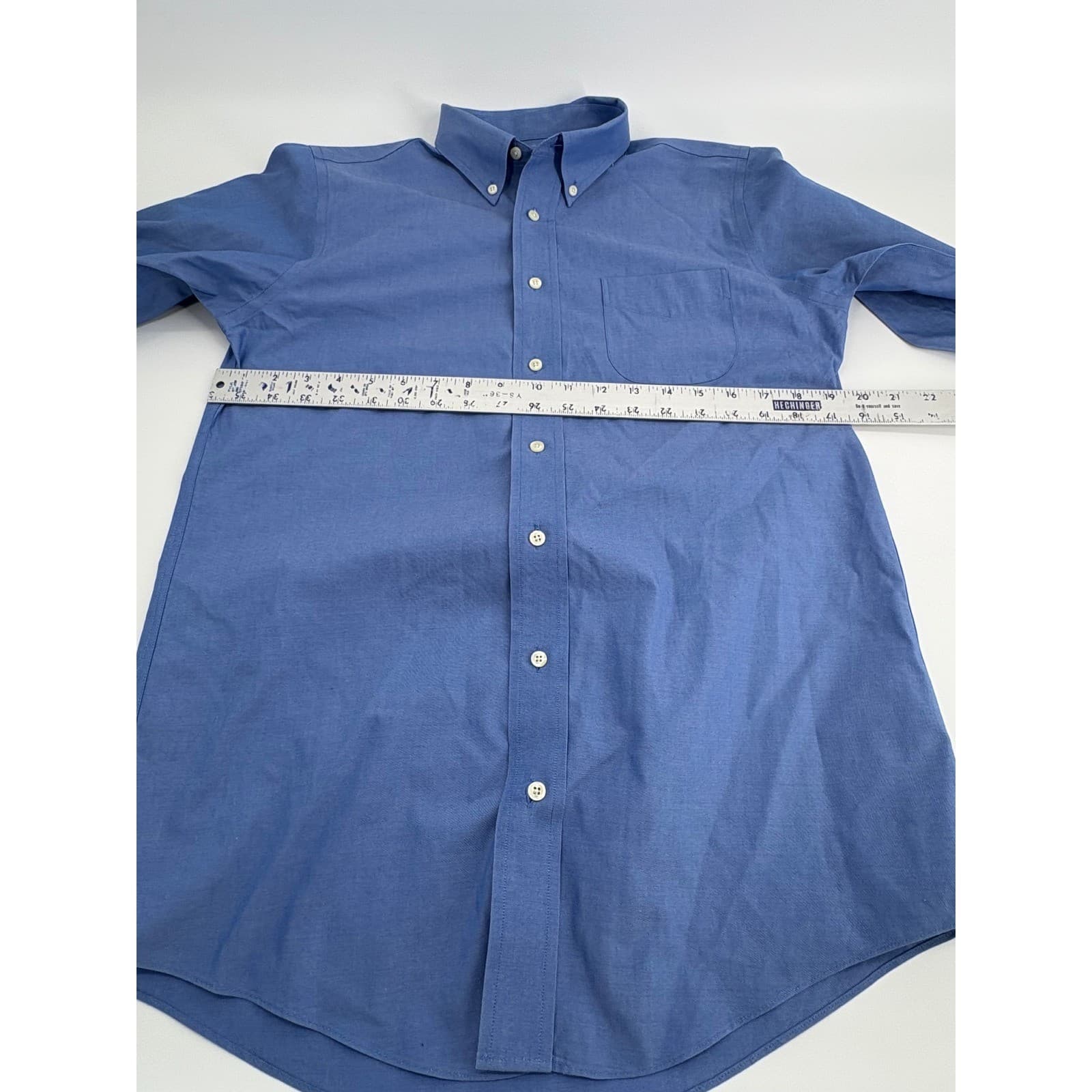 Brooks Brothers 346 Mens Long Sleeve Button Down Shirt Size 20 Blue Cotton - Thumbnail 4