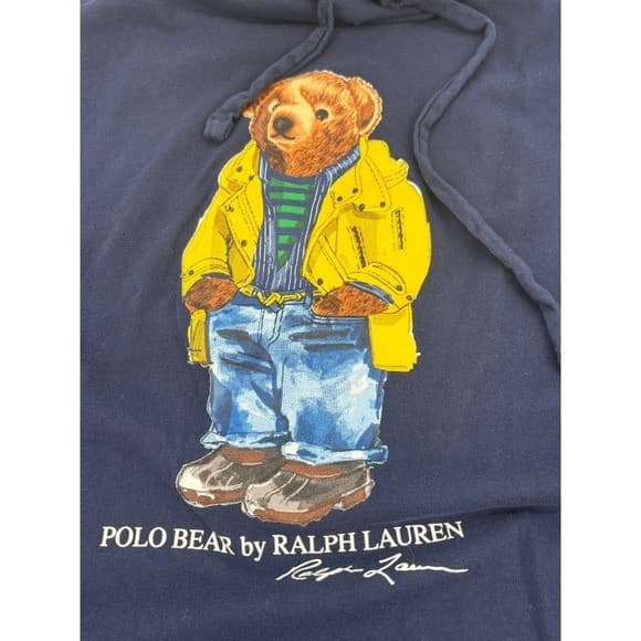 Ralph Lauren Polo Bear Lightweight Cotton Hooded Tee Navy 2XLT Big & Tall Men's - Thumbnail 7