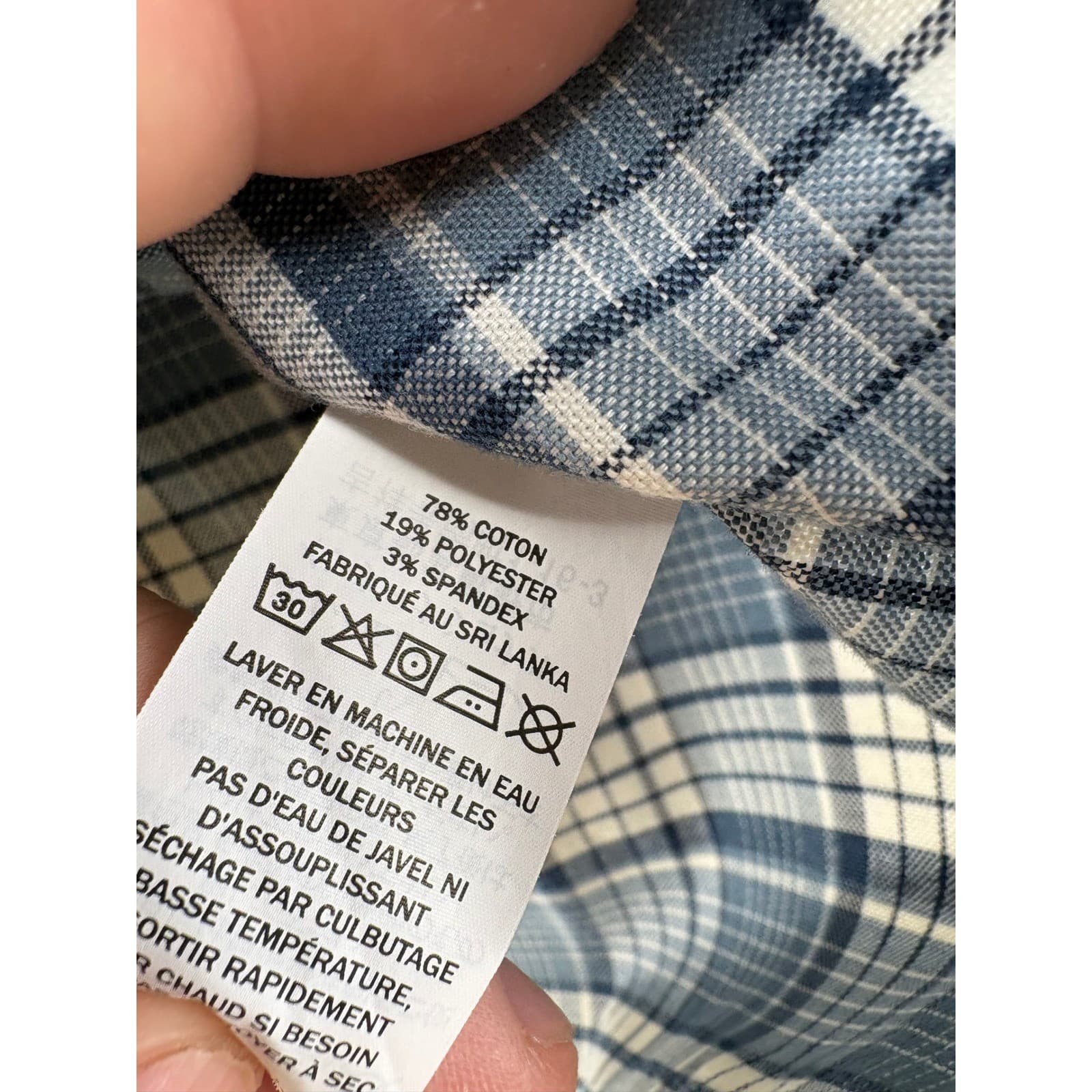 L.L.Bean Shirt Mens M Button Down Short Sleeve Blue Plaid Traditional Fit Cotton - Thumbnail 3
