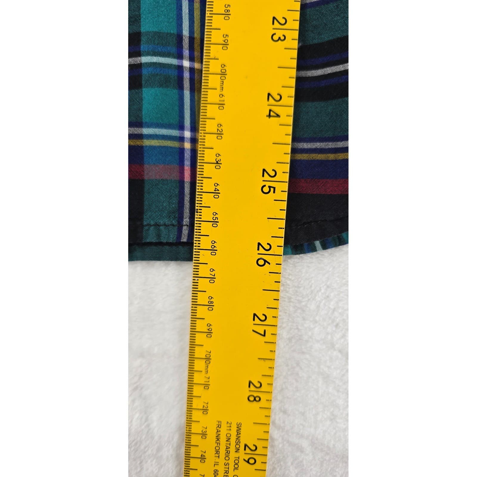 Old Navy Blouse Womens XL Petite Button Up Multi-Color Plaid Ruffle Trim Top - Thumbnail 4