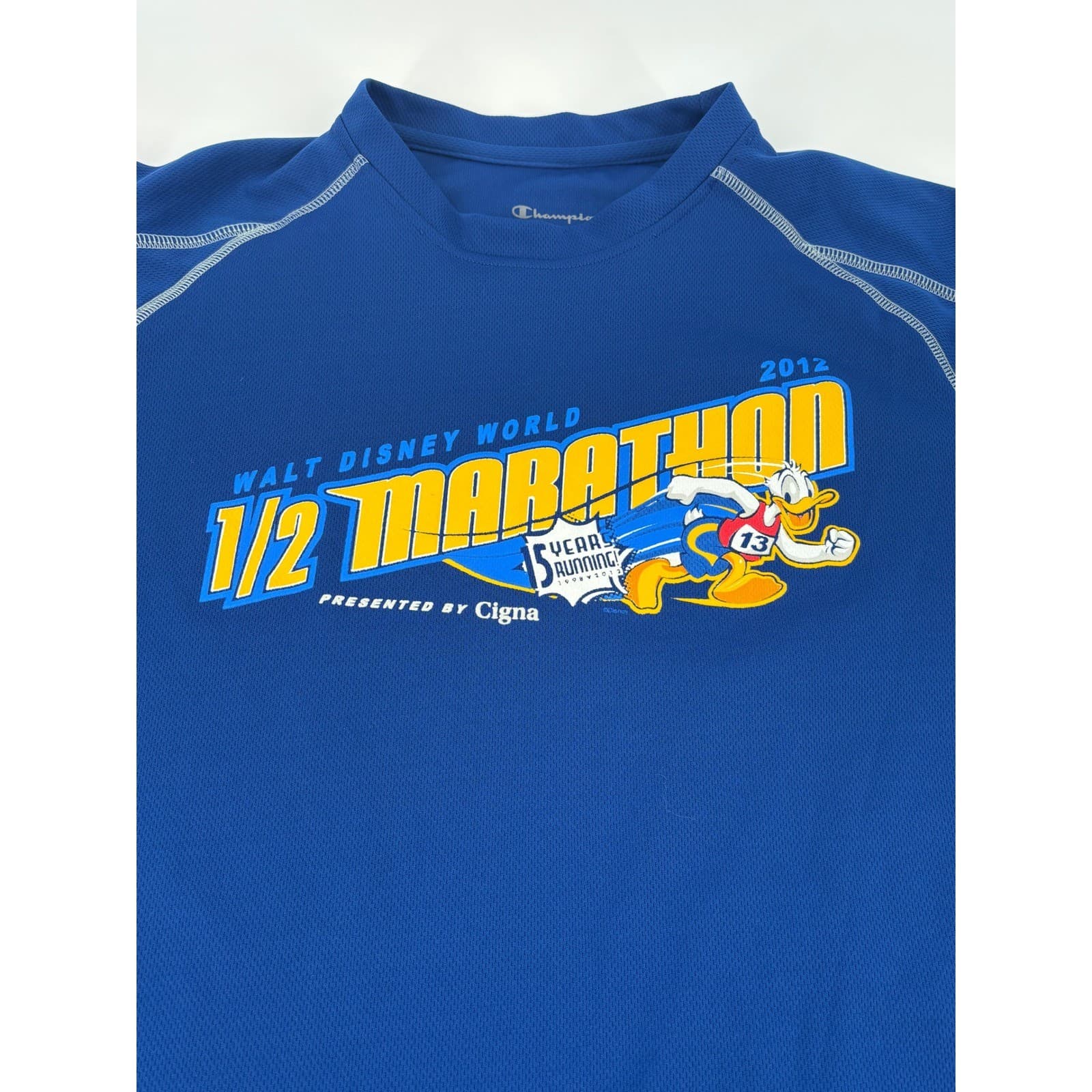 RunDisney 2012 Walt Disney World Half Marathon Donald Duck Shirt Large Blue - Thumbnail 6