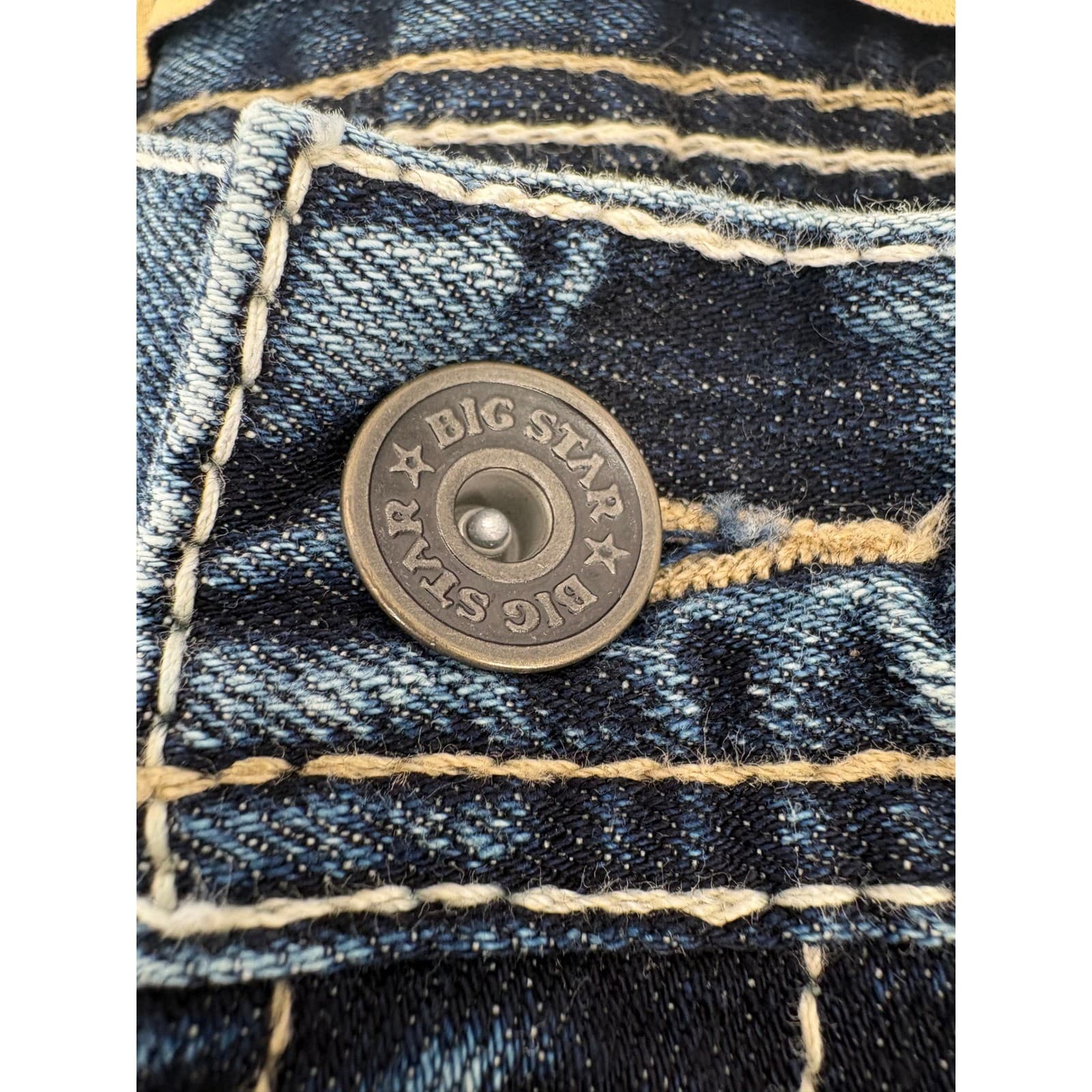 BIG STAR Pioneer Regular Boot Cut Women Blue Denim Jeans Distressed Size 27 - Thumbnail 4