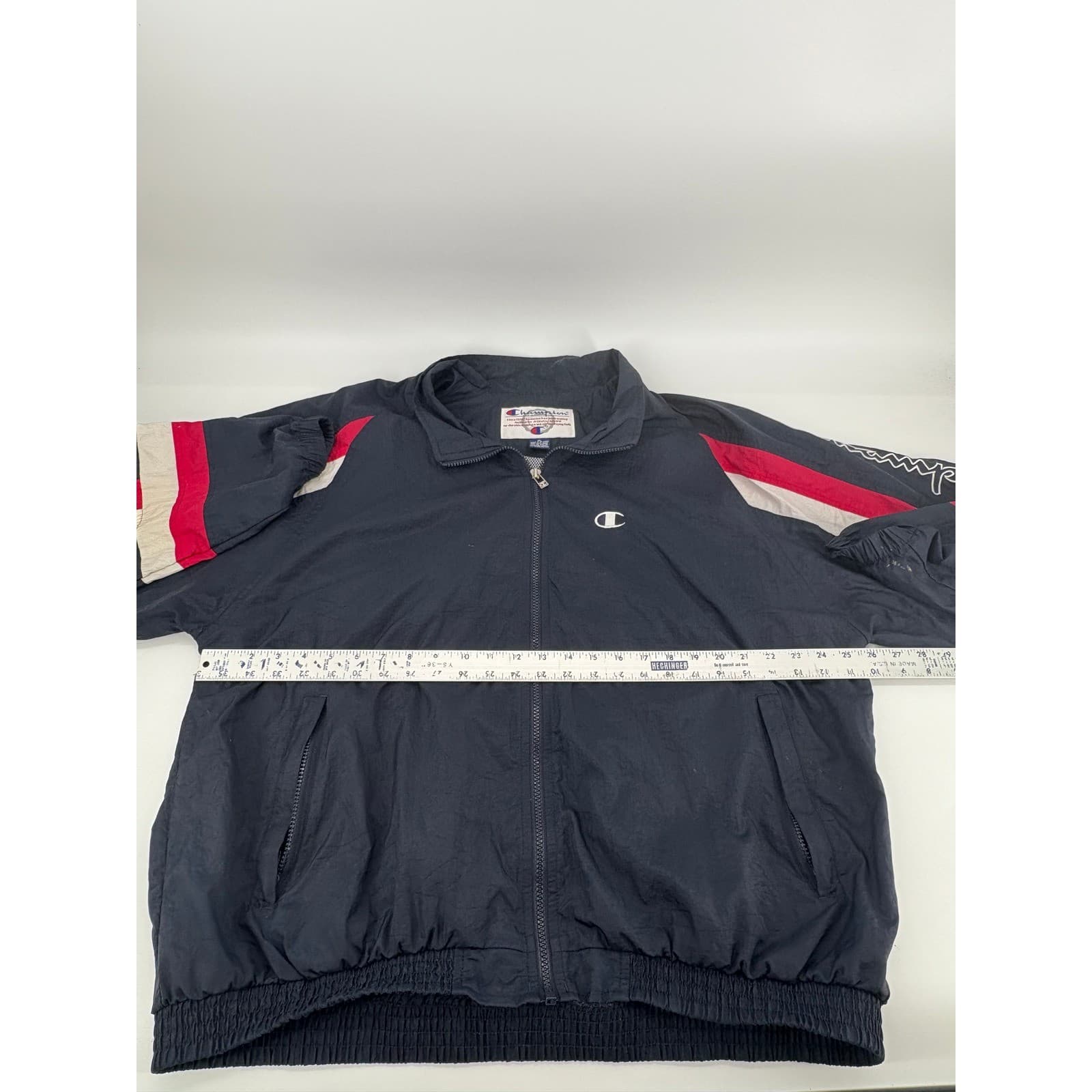 Vintage Champion Jacket XL Full Zip Track Windbreaker Blue Red White Retro - Thumbnail 4