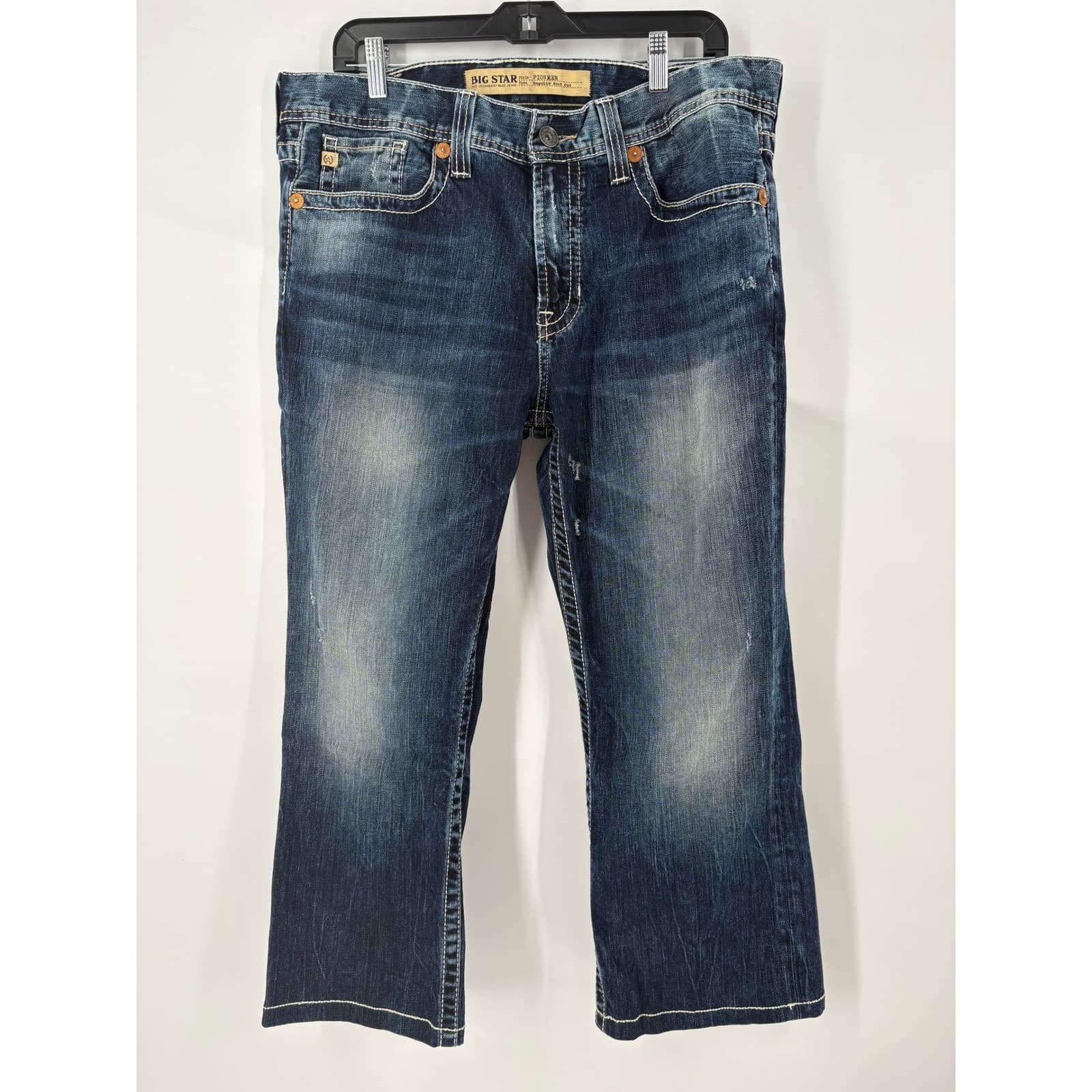 BIG STAR Pioneer Regular Boot Cut Women Blue Denim Jeans Distressed Size 27 - Thumbnail 10