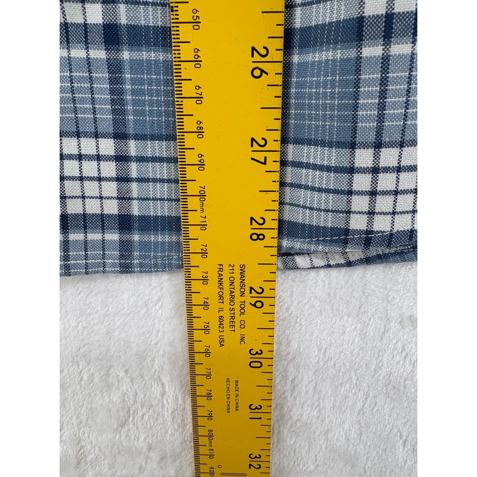 L.L.Bean Shirt Mens M Button Down Short Sleeve Blue Plaid Traditional Fit Cotton - Thumbnail 5
