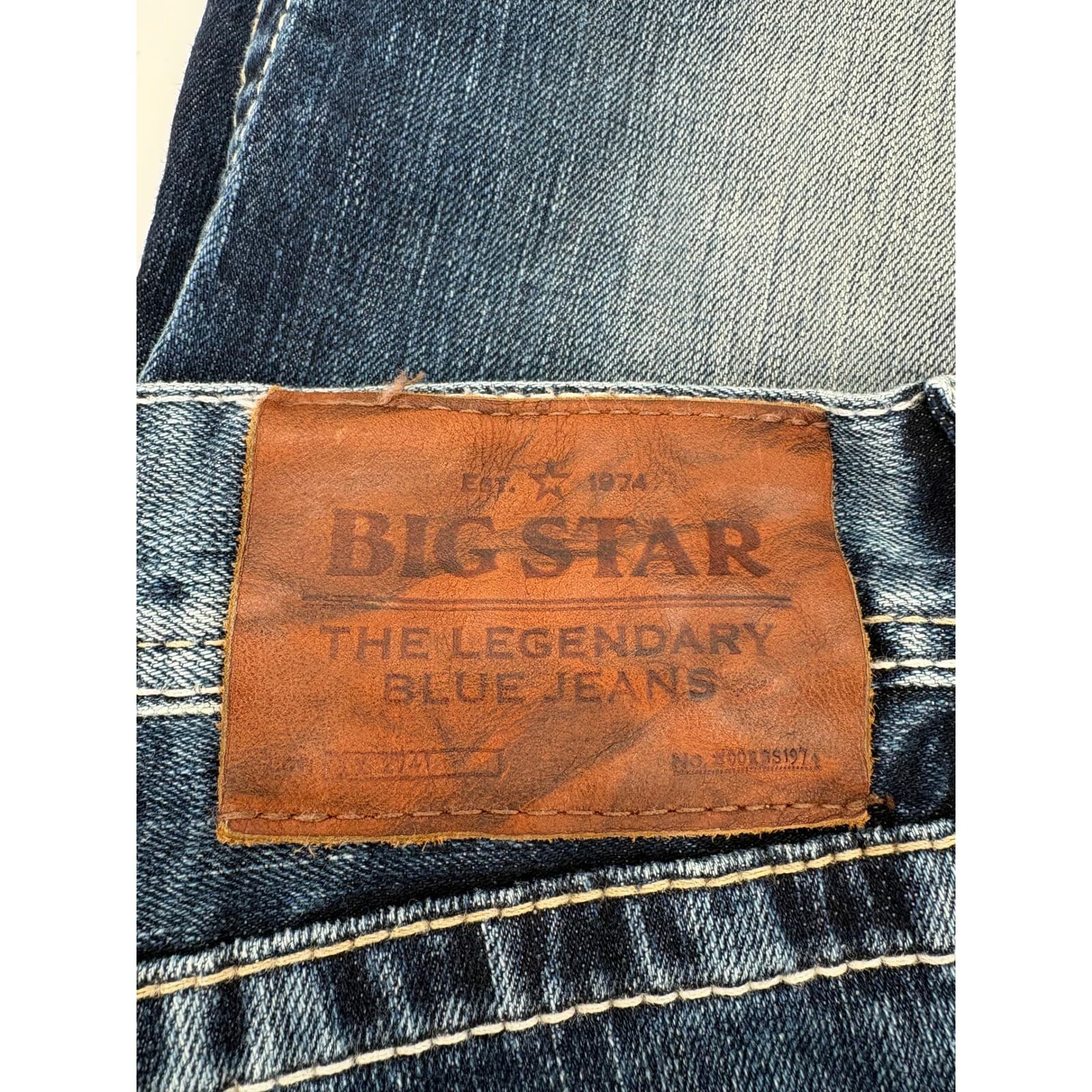 BIG STAR Pioneer Regular Boot Cut Women Blue Denim Jeans Distressed Size 27 - Thumbnail 12