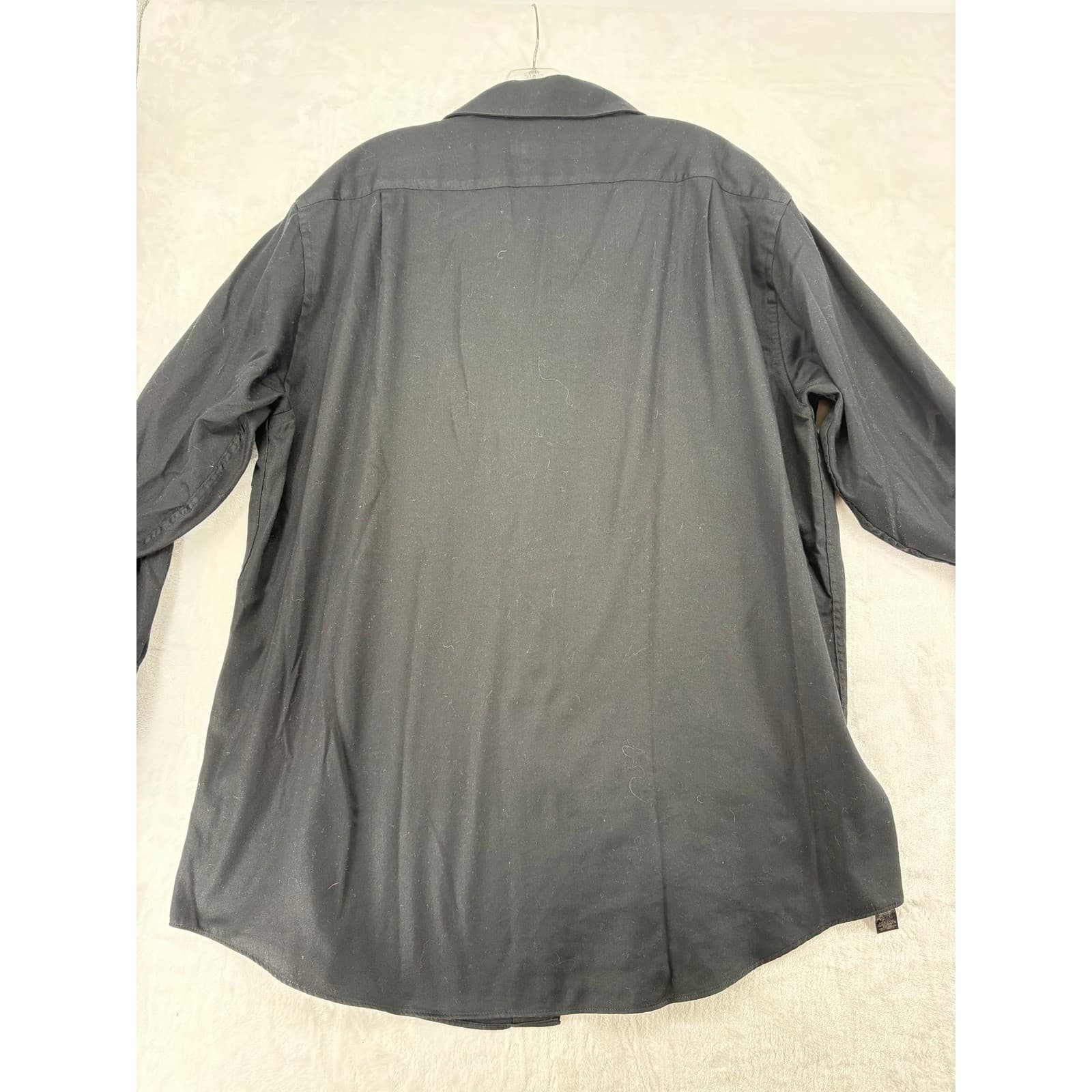George Dress Shirt Mens L Sateen Button Down Black Wrinkle Resistant Long Sleeve - Thumbnail 6