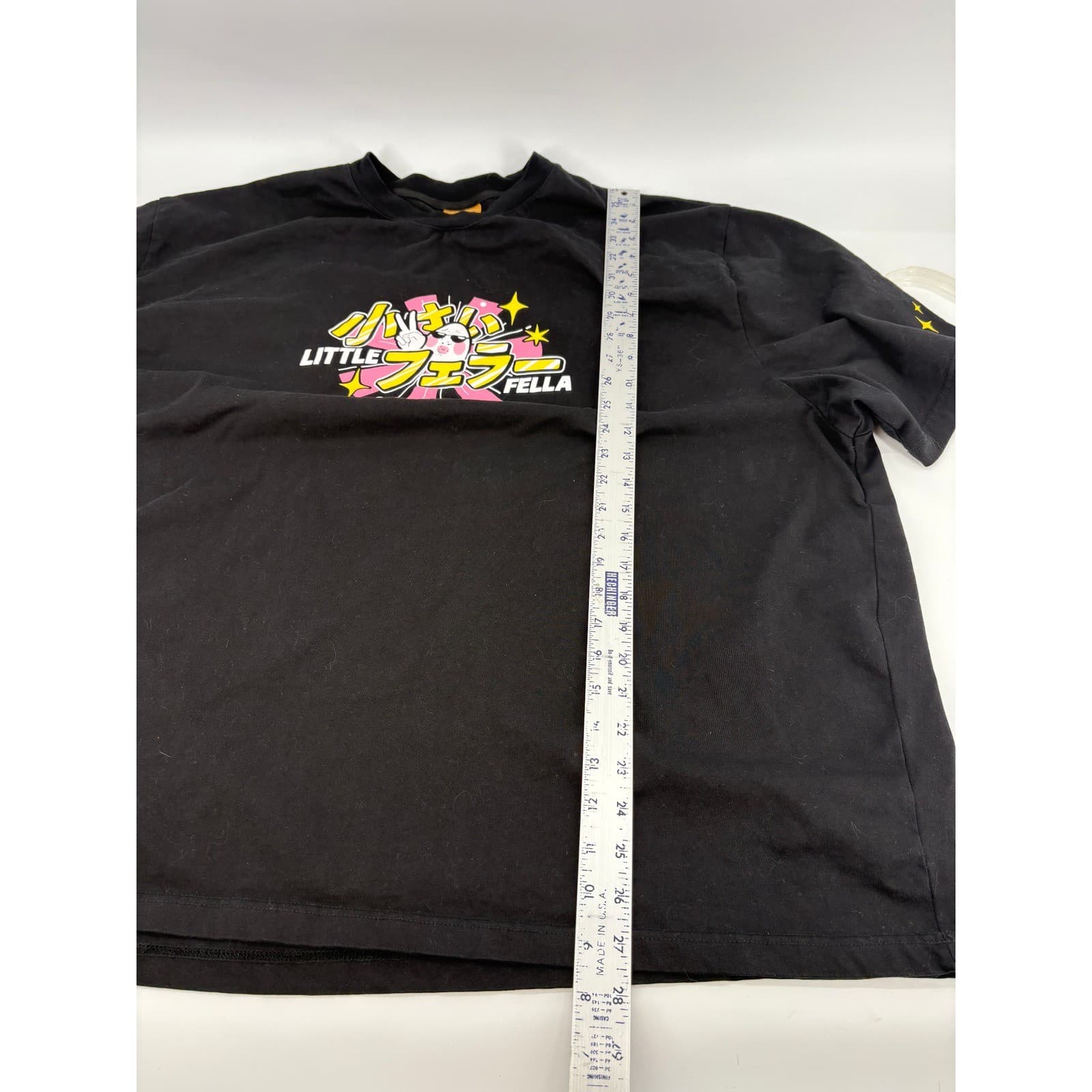 Little Fella Black Graphic Print Anime Style Mens T-Shirt Size 3XL - Thumbnail 6