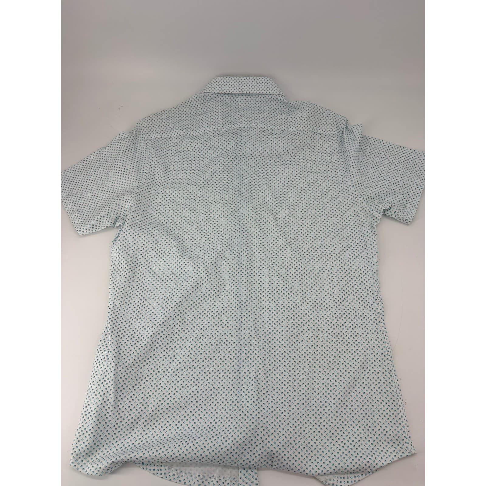 Stone Rose Button Up Mens M Shirt Light Blue Polka Dot Short Sleeve CDG 9134-450 - Thumbnail 7