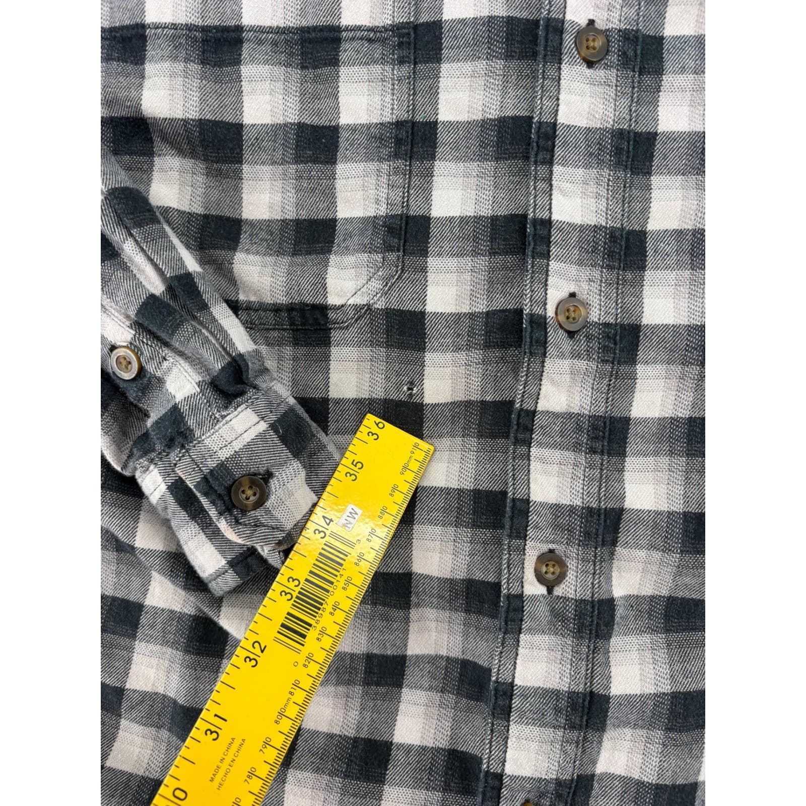 Carhartt Shirt Mens XL Button Up Black White Buffalo Plaid Relaxed Fit Flannel - Thumbnail 4