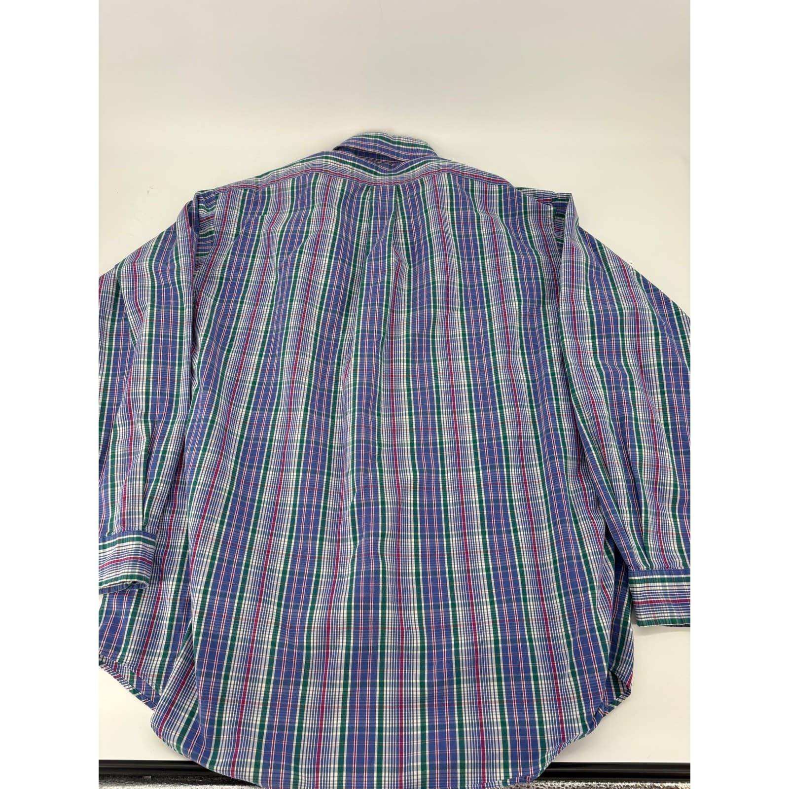 Ralph Lauren Blake Button Down Mens Large Shirt Blue Green Plaid Cotton L/S - Thumbnail 6