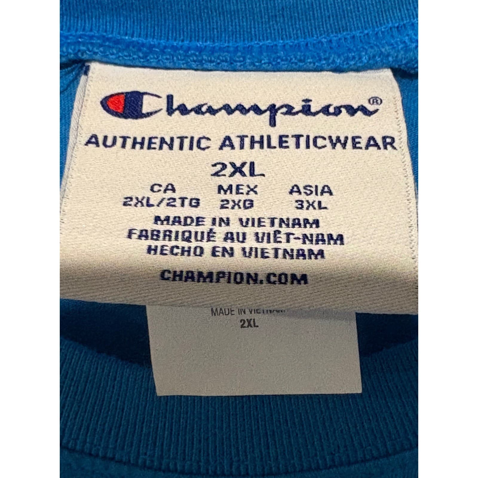 Champion Dip Dye T-Shirt Embroidered Logo Short Sleeve Mens 2XL - Thumbnail 2
