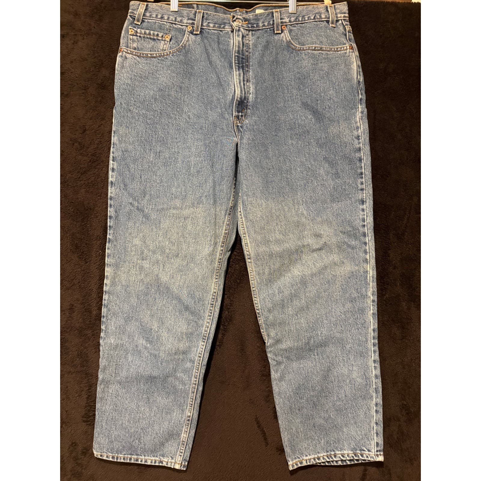 Levis 550 Relaxed Fit Jeans Men's Light Wash Denim Pants Size 42x30 Vintage
