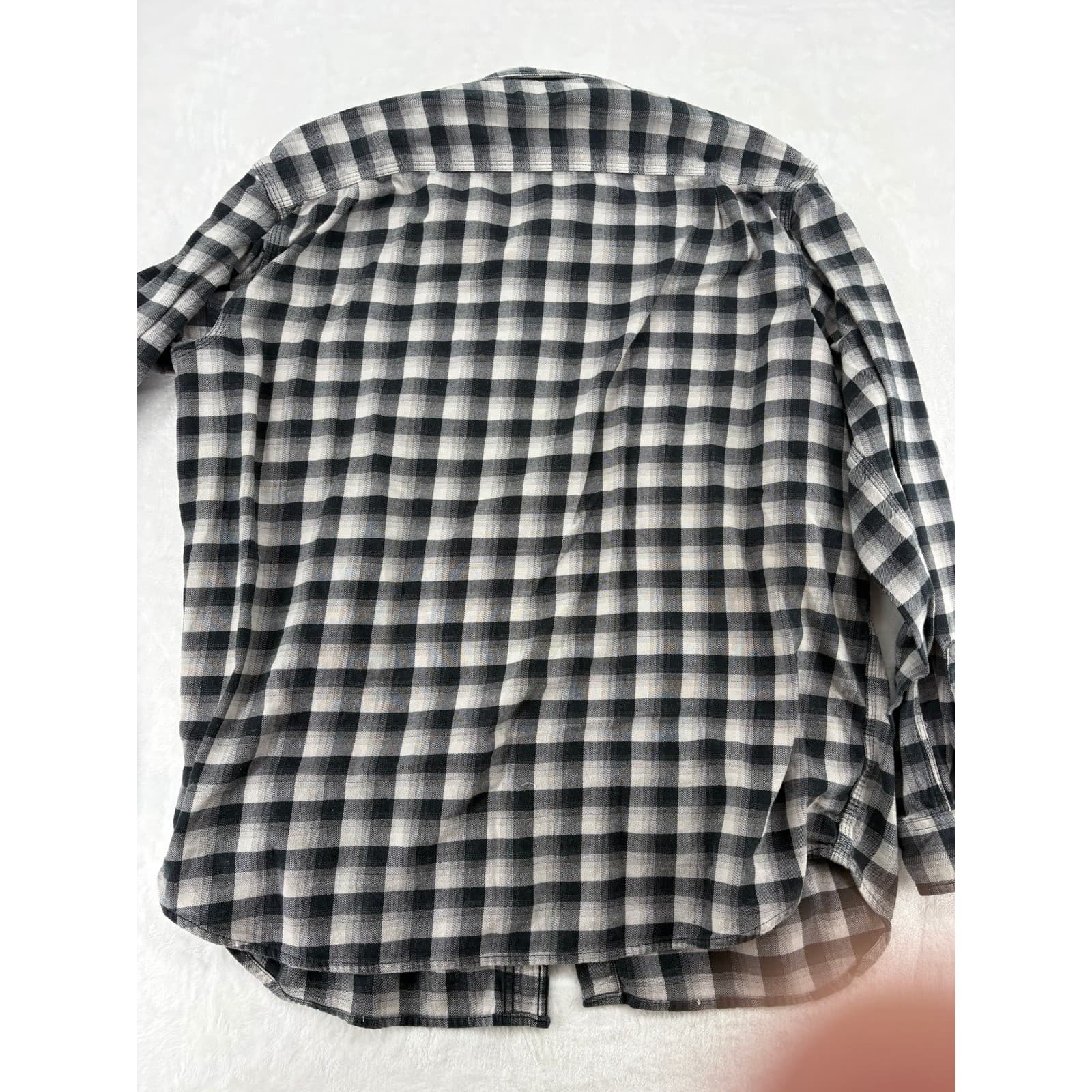 Carhartt Shirt Mens XL Button Up Black White Buffalo Plaid Relaxed Fit Flannel - Thumbnail 8
