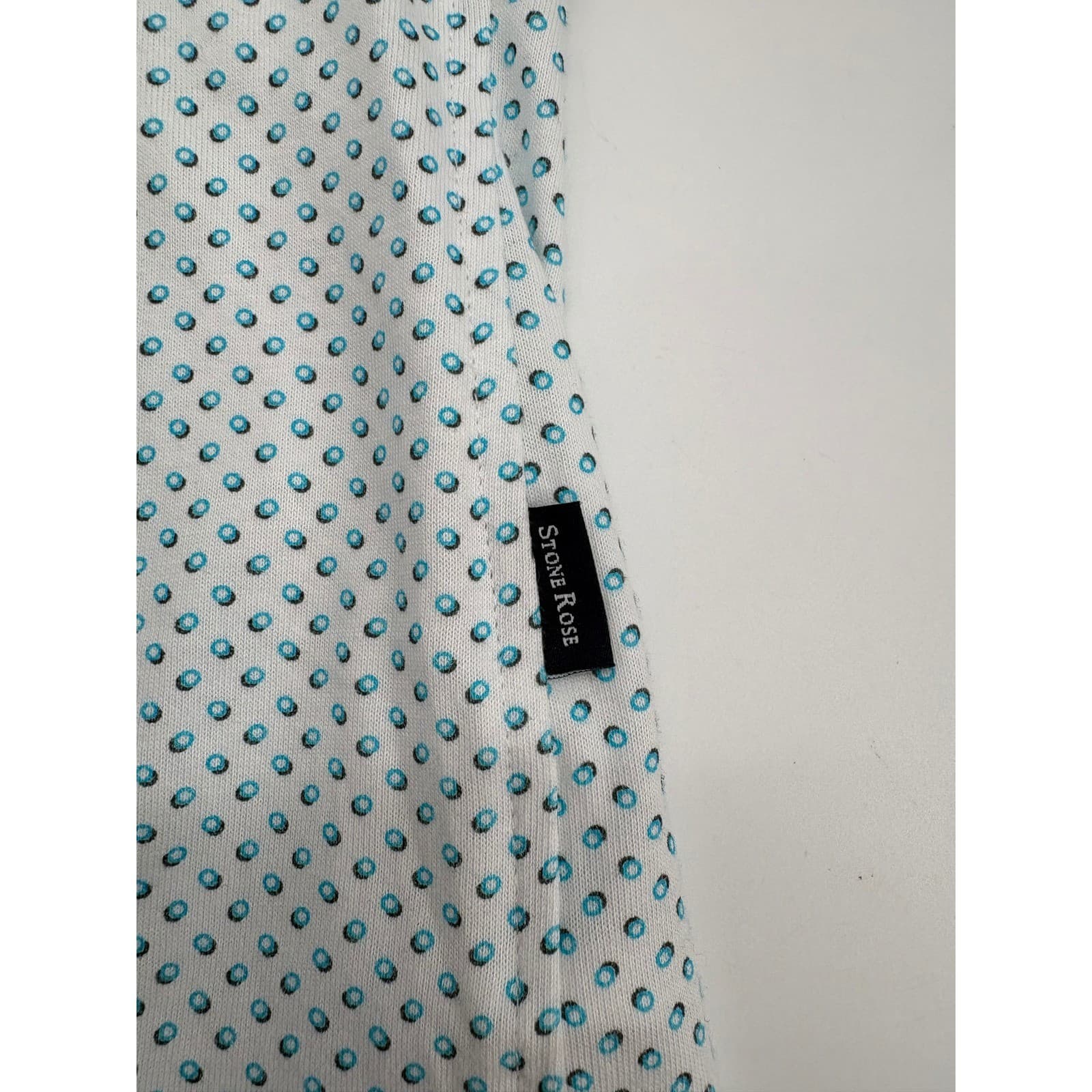 Stone Rose Button Up Mens M Shirt Light Blue Polka Dot Short Sleeve CDG 9134-450 - Thumbnail 3