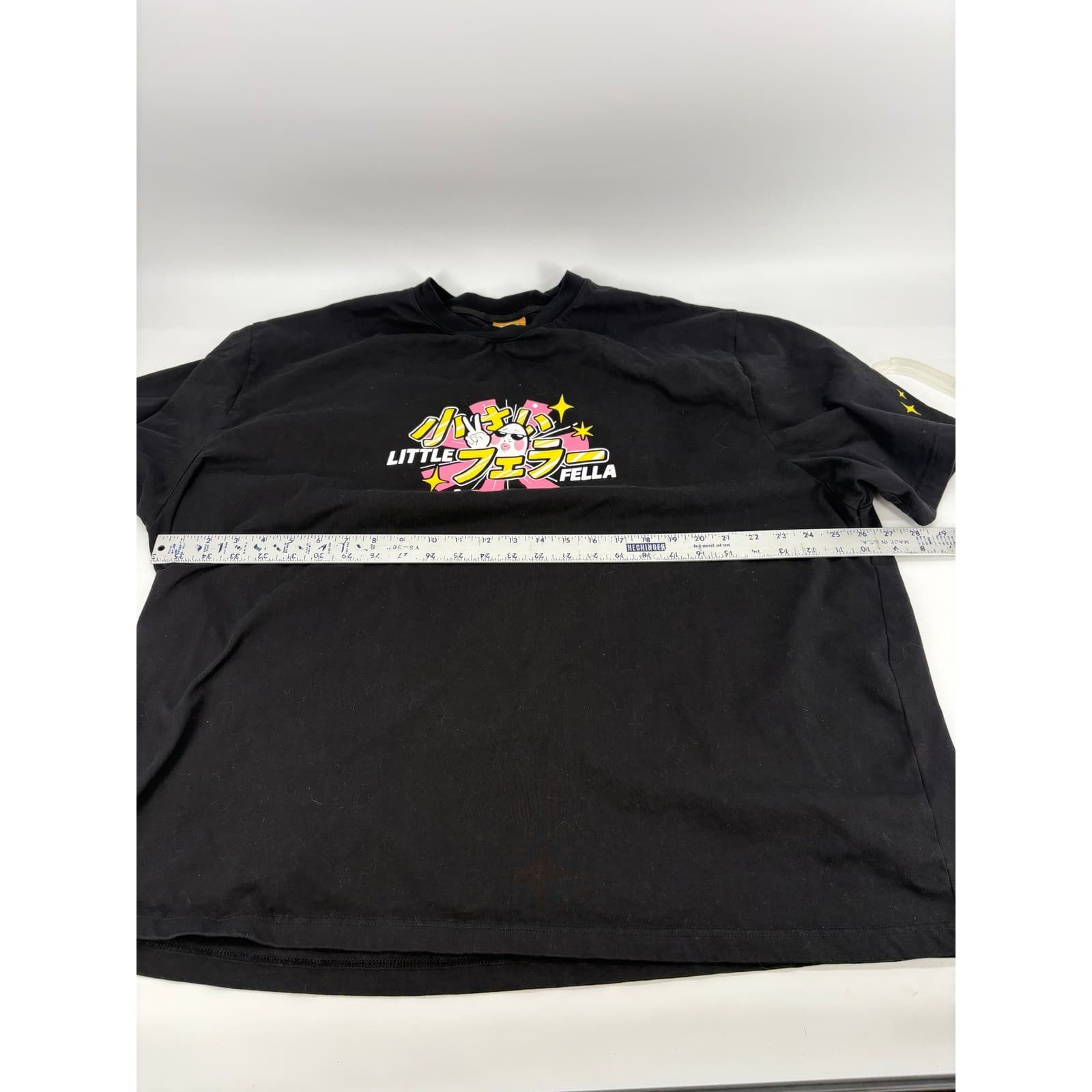 Little Fella Black Graphic Print Anime Style Mens T-Shirt Size 3XL - Thumbnail 5