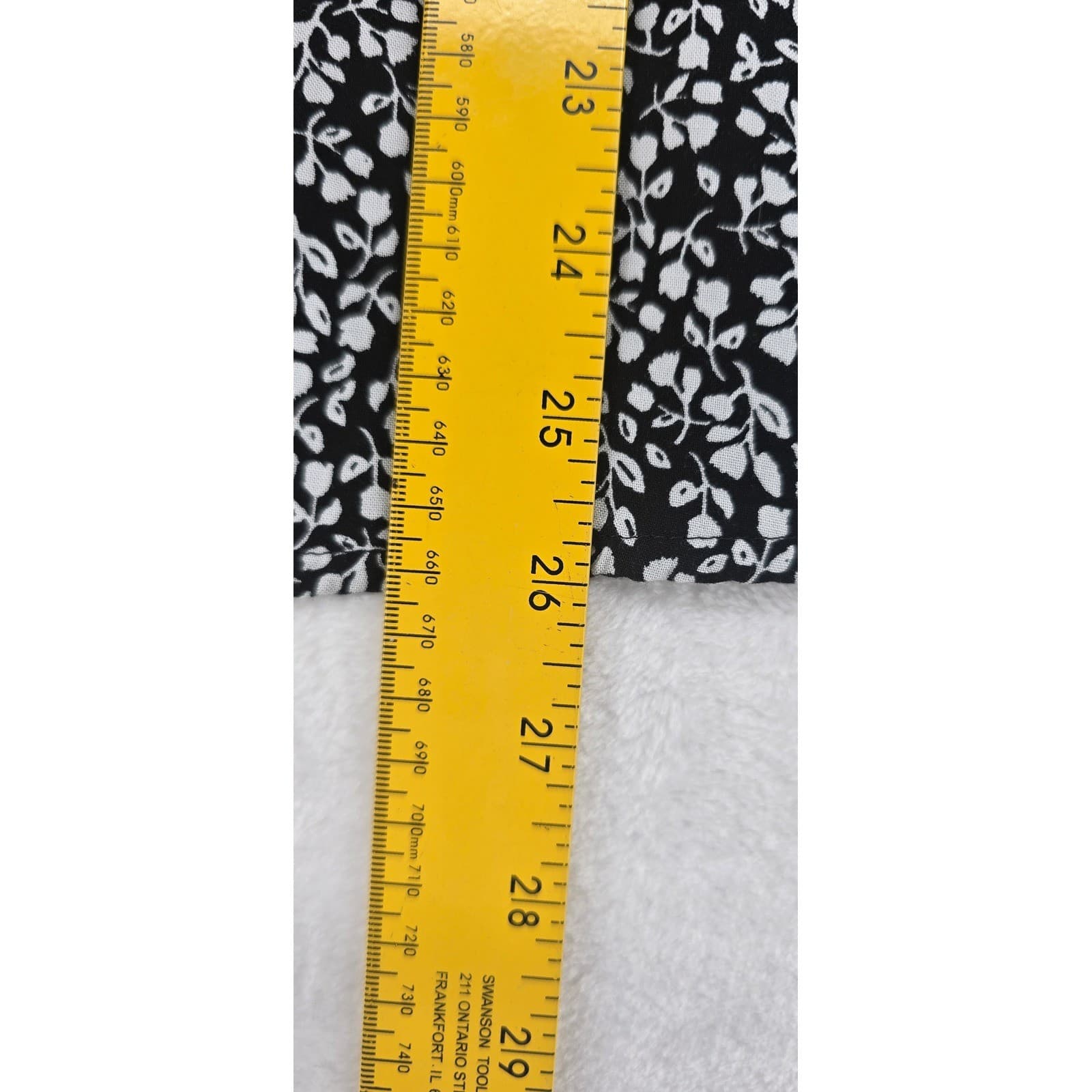 Croft & Barrow Button Down Womens PXL Blouse Black Floral Rayon Short Sleeve - Thumbnail 5