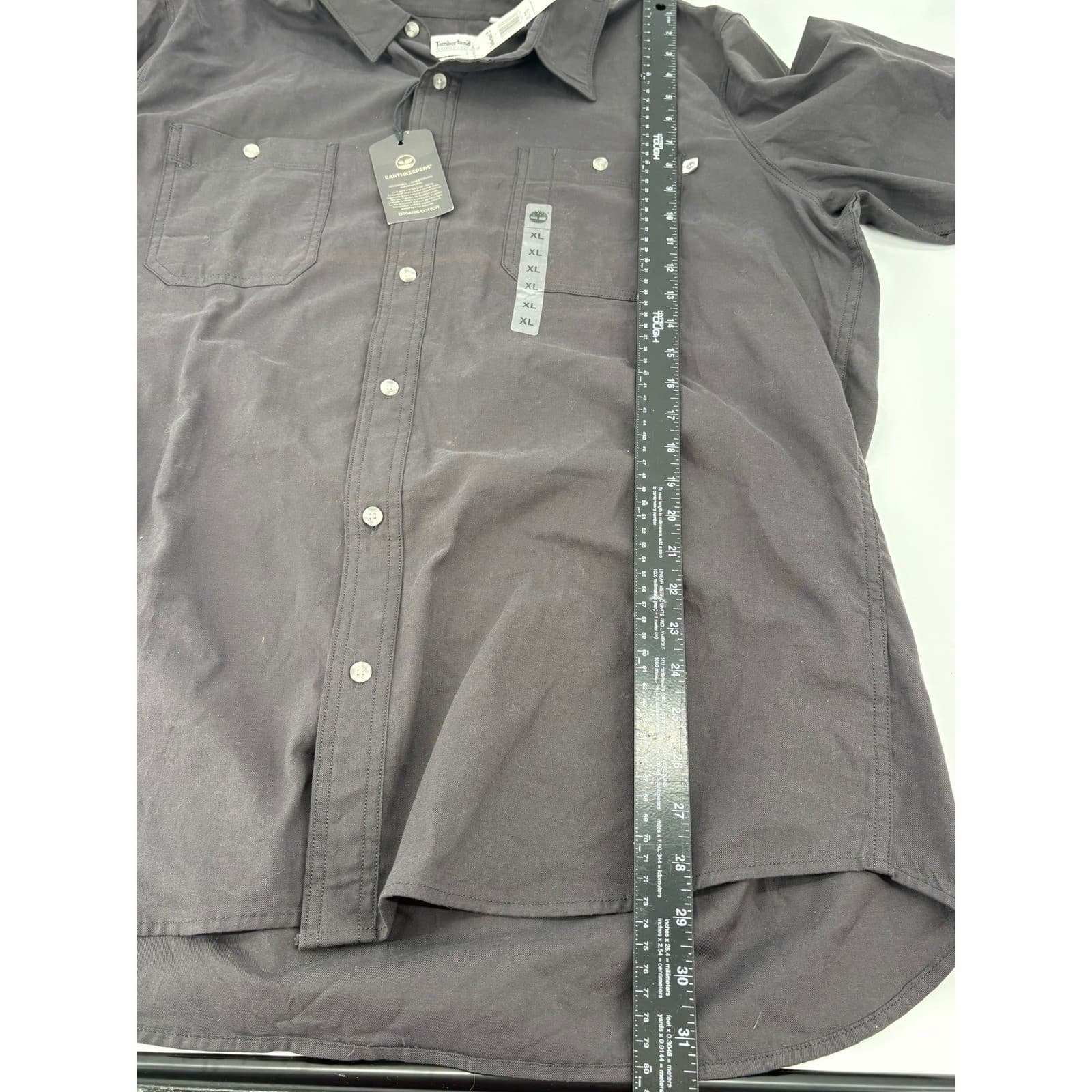 Timberland Earthkeepers Shirt Mens XL Button Down Dark Gray Organic Cotton NWT - Thumbnail 7
