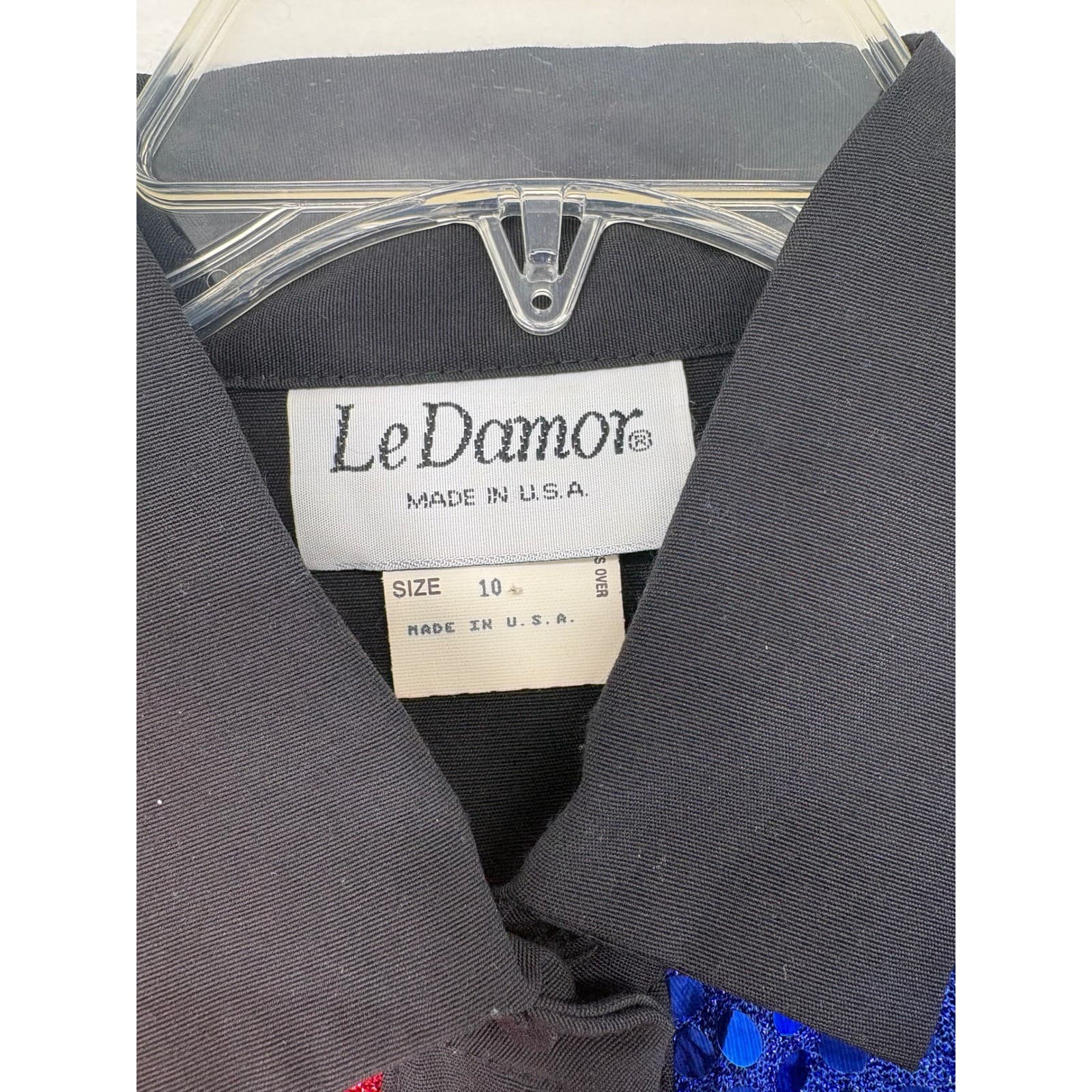 Le Damor 2-Piece Set Womens 10 Shirt Tank Top Multicolor Sequin Colorblock Vtg - Thumbnail 3