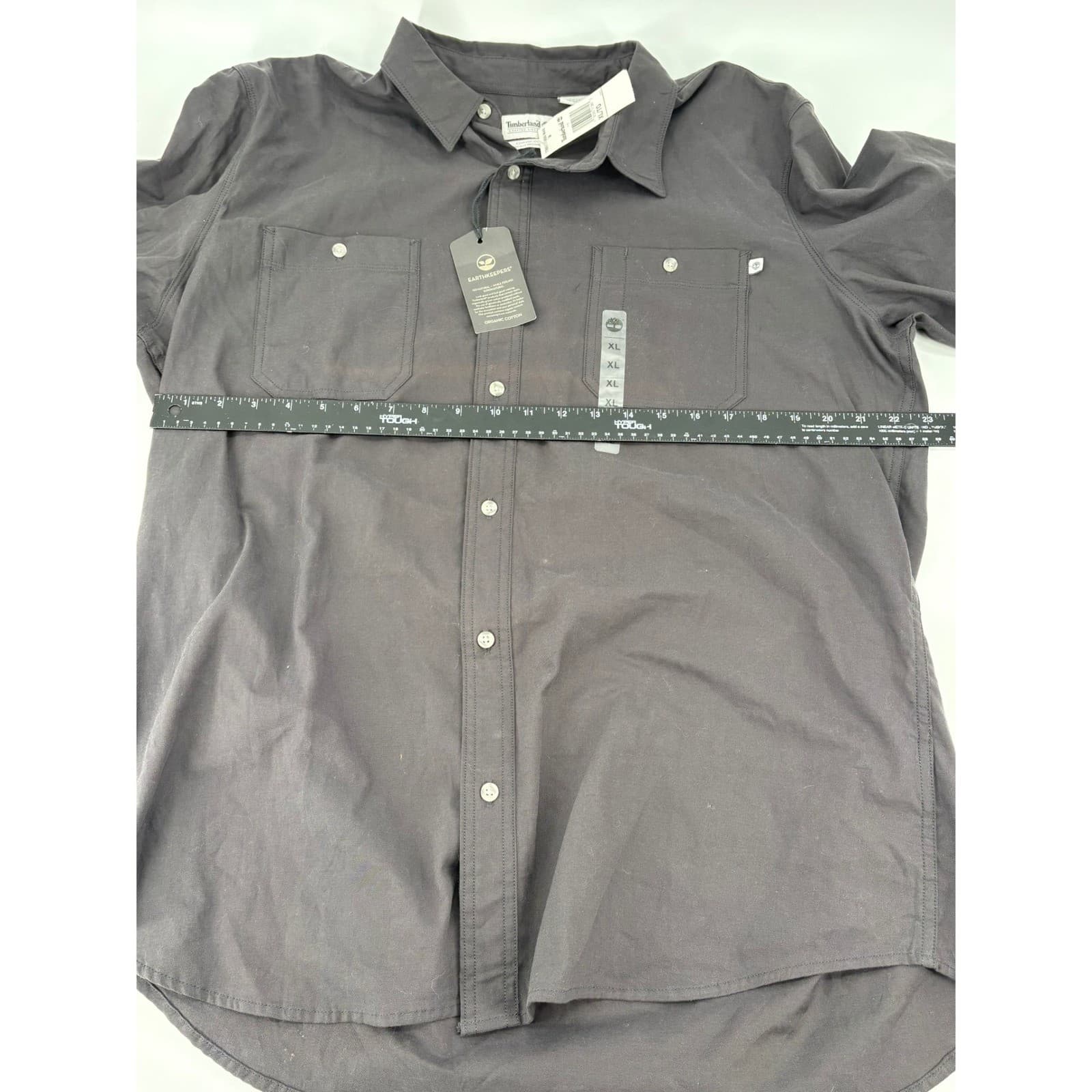 Timberland Earthkeepers Shirt Mens XL Button Down Dark Gray Organic Cotton NWT - Thumbnail 6