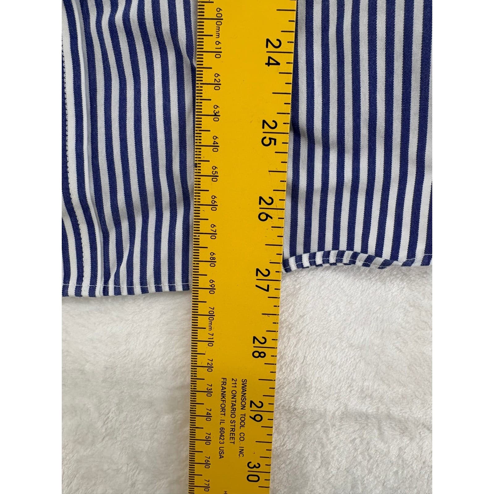 Brooks Brothers Button Down Mens 15-33 Shirt Blue White Striped Regent Fit - Thumbnail 4