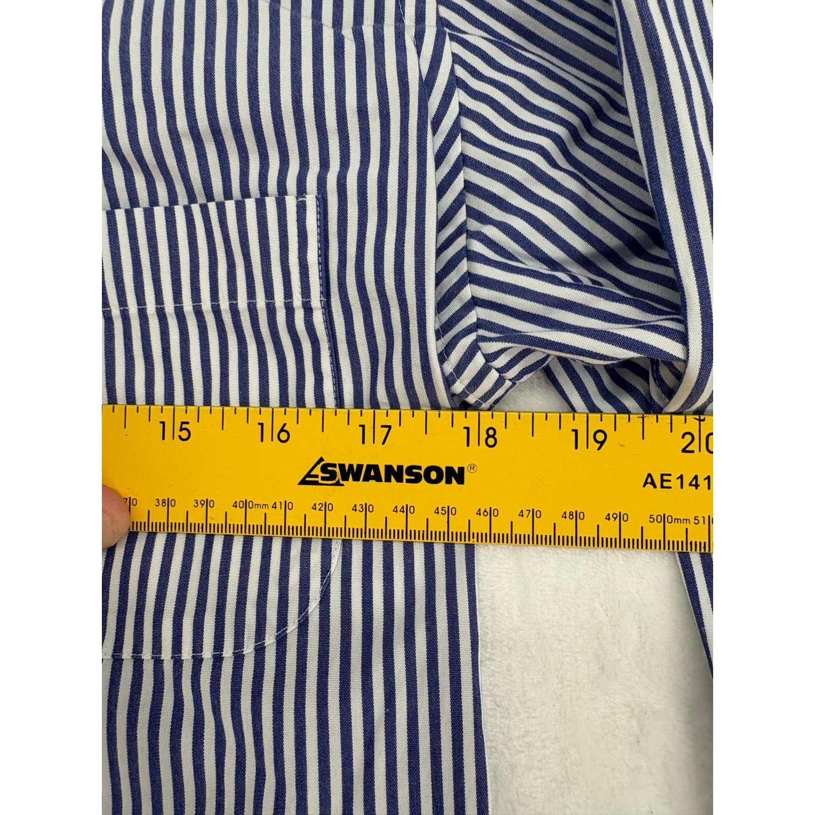 Brooks Brothers Button Down Mens 15-33 Shirt Blue White Striped Regent Fit - Thumbnail 3