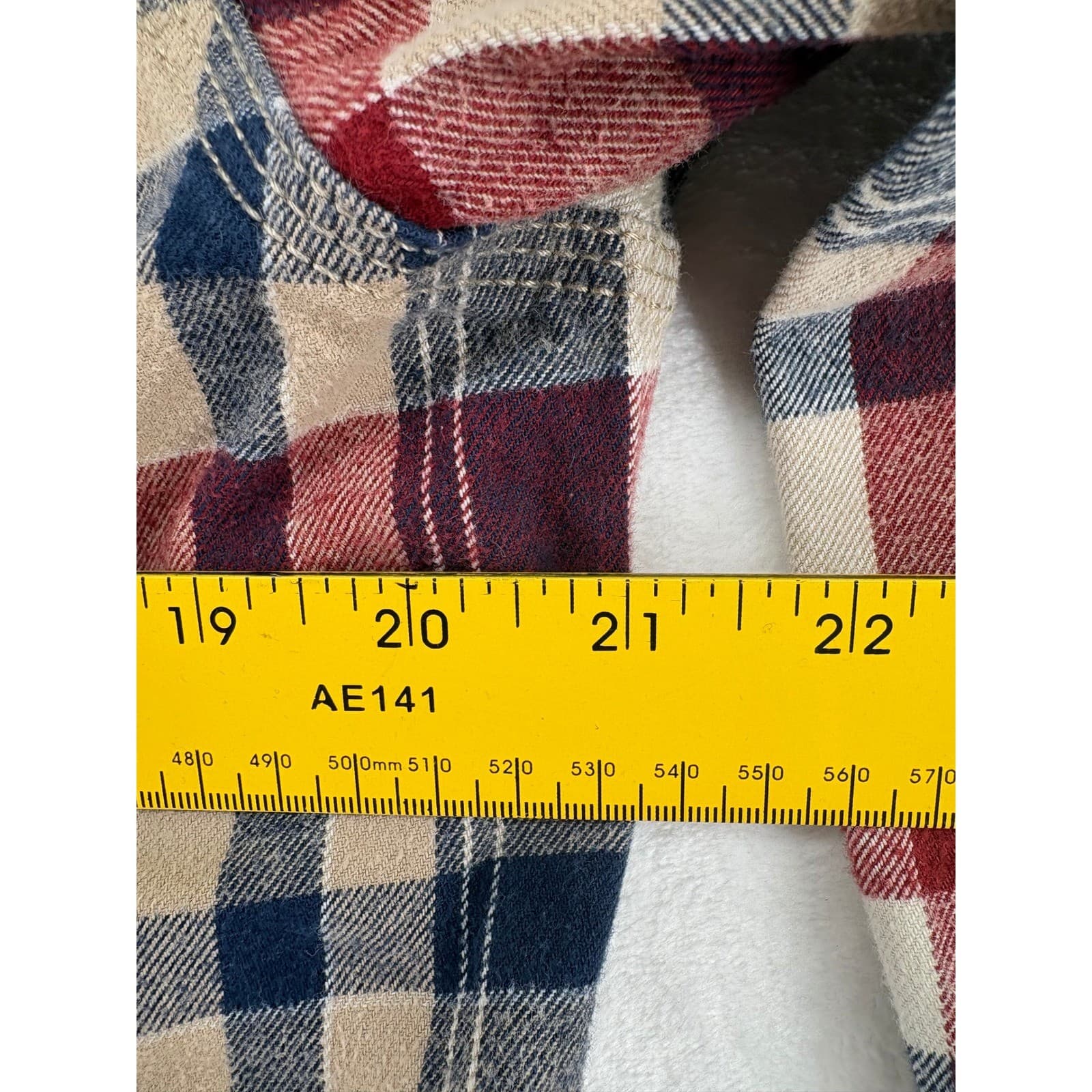 Ridgecut Shirt Mens Large Button Down Red Blue Plaid Flannel Toughwear Cotton L - Thumbnail 4