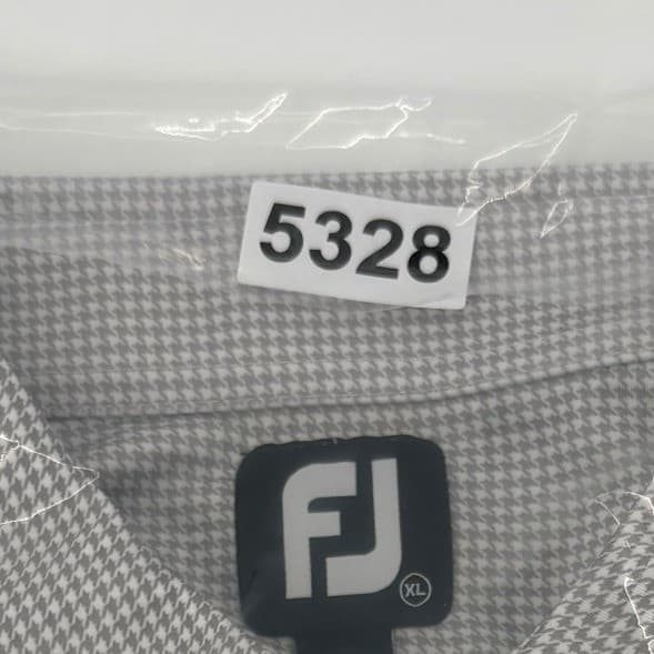 FJ FootJoy Mens Golf Polo Shirt XL Houndstooth DryJoys Performance Embroidered - Thumbnail 8