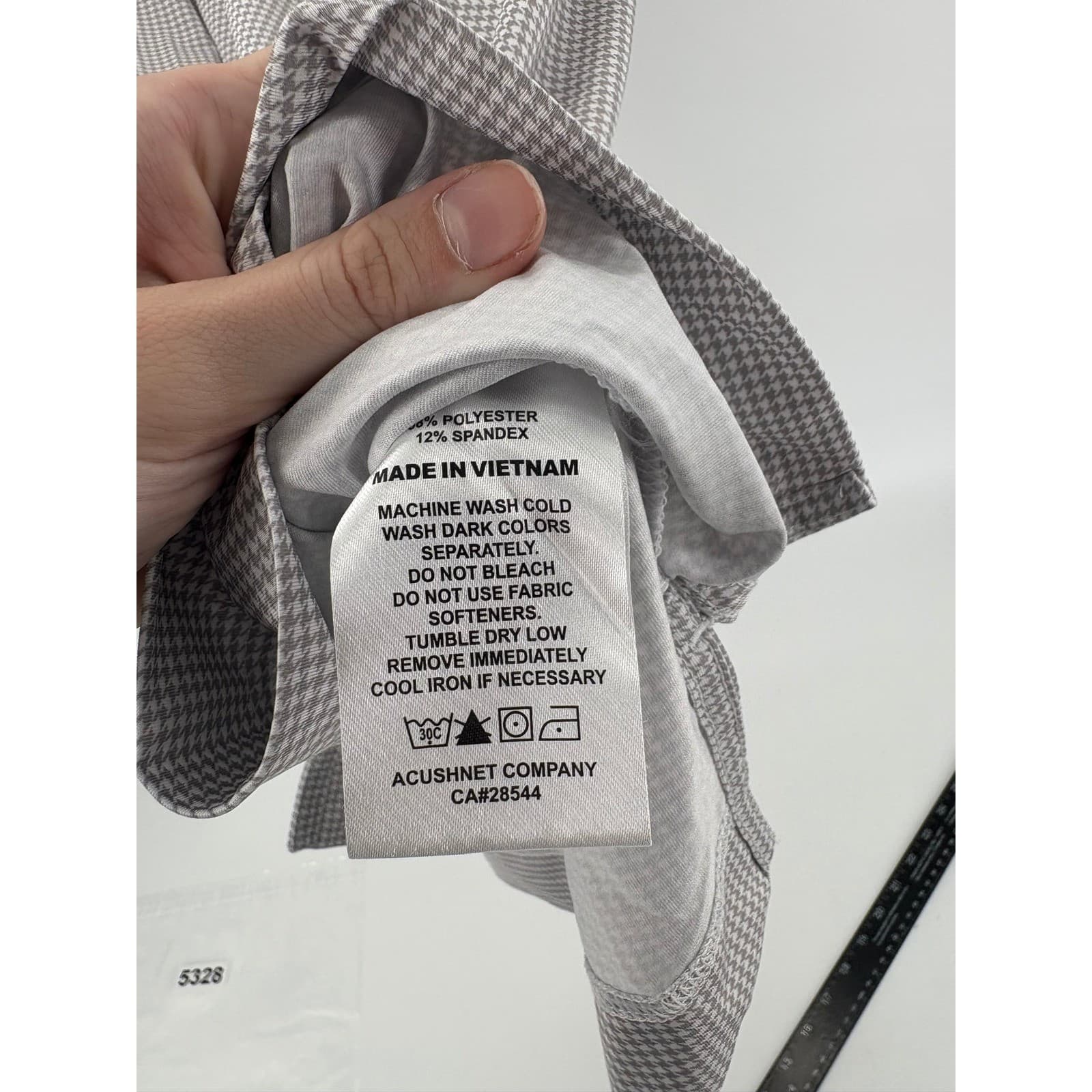 FJ FootJoy Mens Golf Polo Shirt XL Houndstooth DryJoys Performance Embroidered - Thumbnail 3