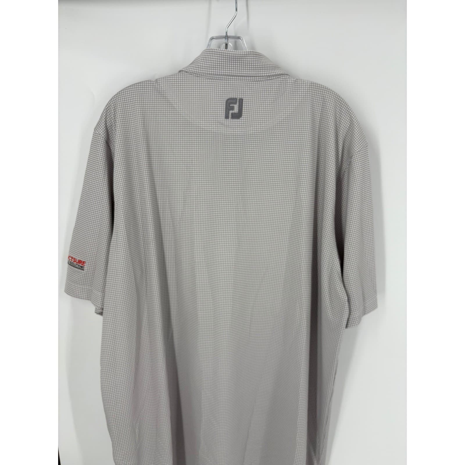 FJ FootJoy Mens Golf Polo Shirt XL Houndstooth DryJoys Performance Embroidered - Thumbnail 5