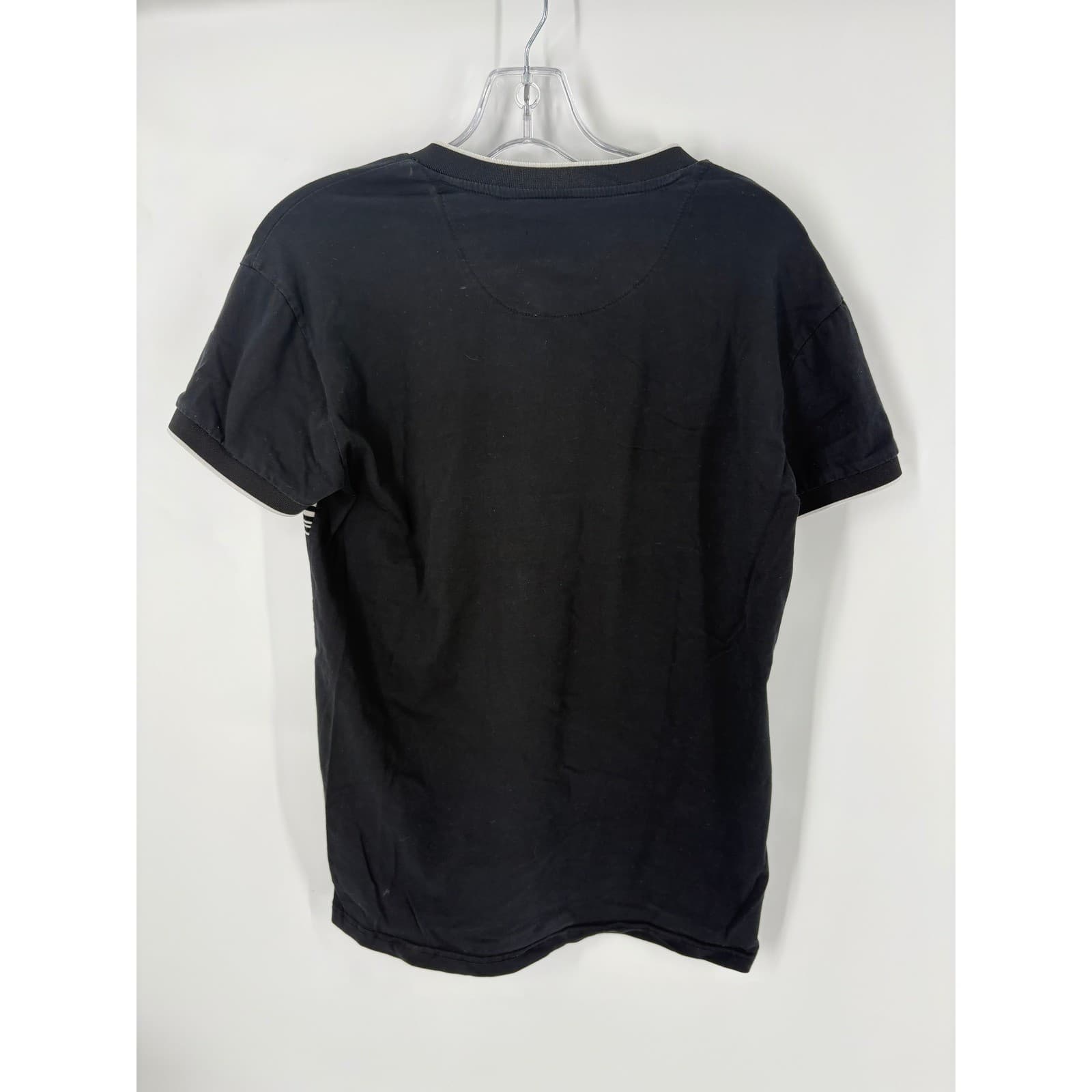 Scott James England Black White Striped V Neck T Shirt Size Small - Thumbnail 3