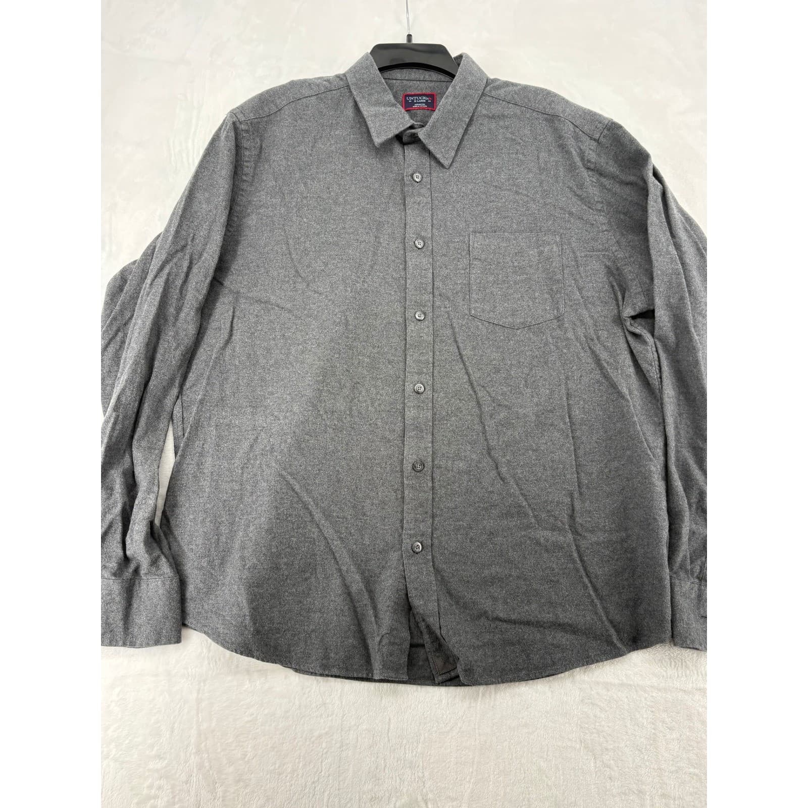 UNTUCKit Flannel Mens XL Button Down Shirt Grey Cotton Long Sleeve Casual 6271