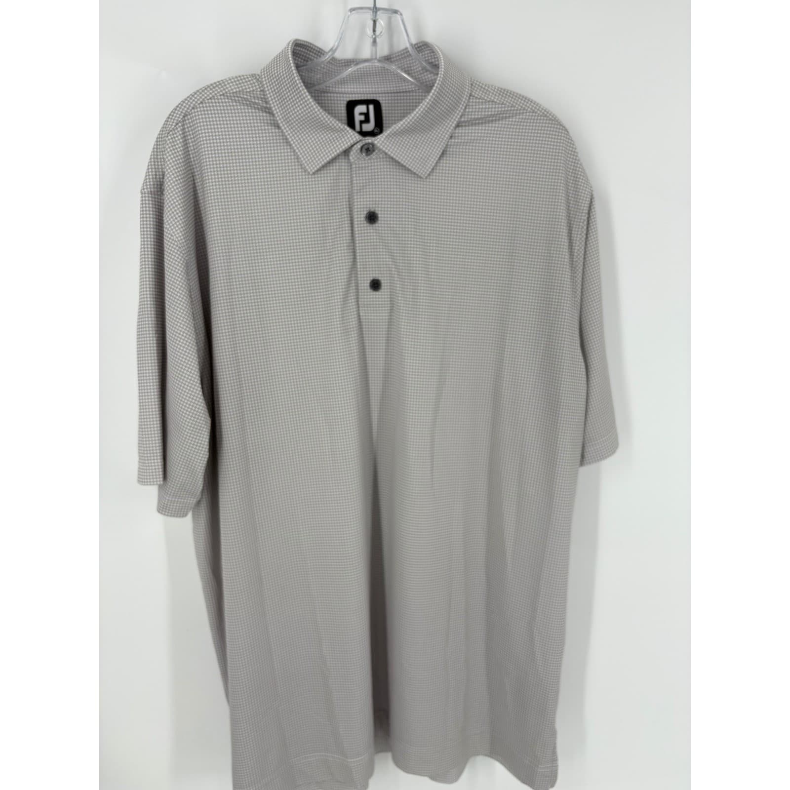 FJ FootJoy Mens Golf Polo Shirt XL Houndstooth DryJoys Performance Embroidered