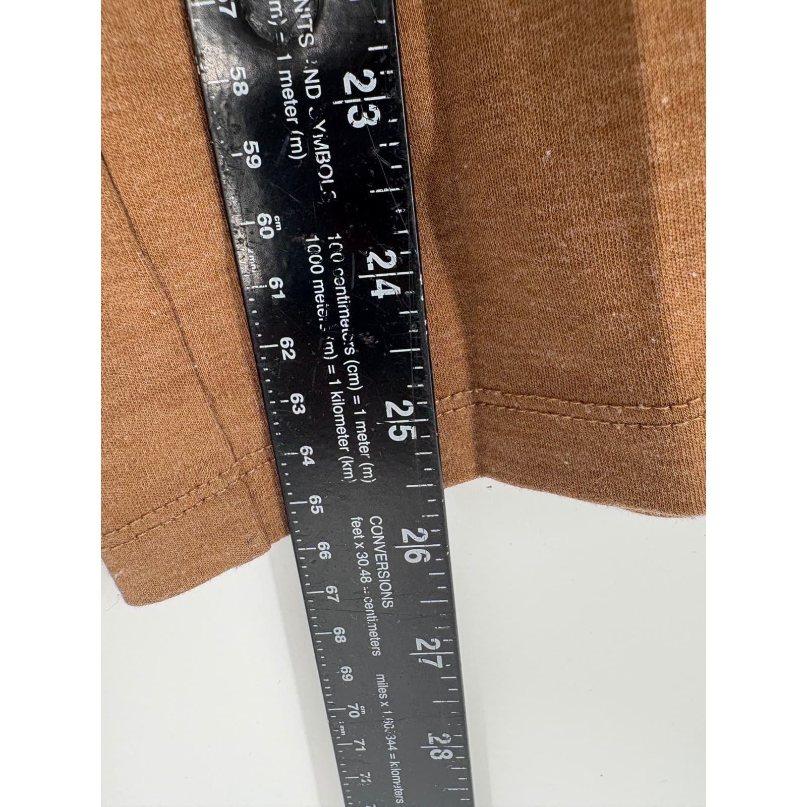 Express Long Sleeve Crew Neck Pocket T Shirt Brown Size S - Thumbnail 5