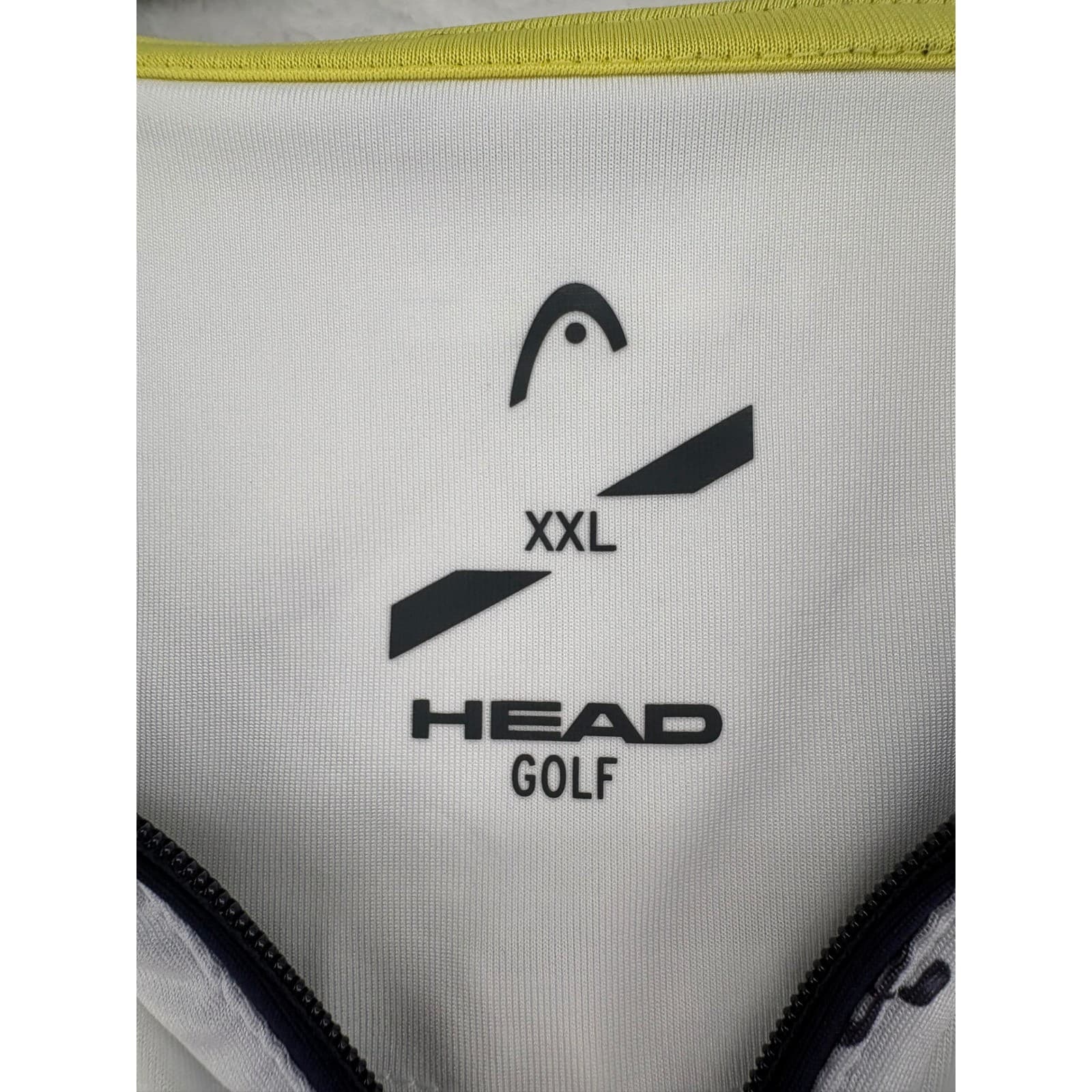 HEAD Golf Polo Mens XXL Shirt White Blue Yellow Jake Performance Stretch NWT - Thumbnail 2