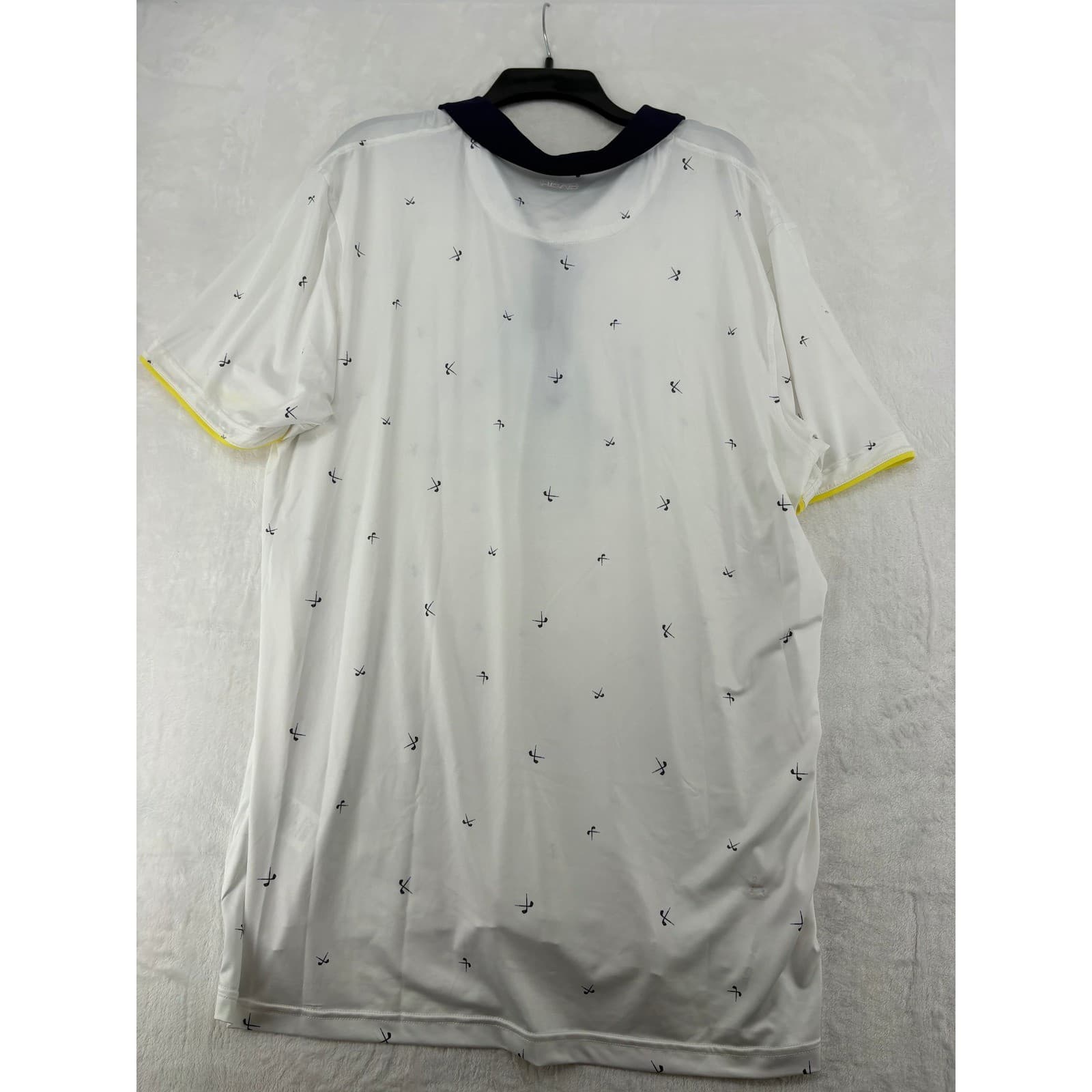 HEAD Golf Polo Mens XXL Shirt White Blue Yellow Jake Performance Stretch NWT - Thumbnail 8